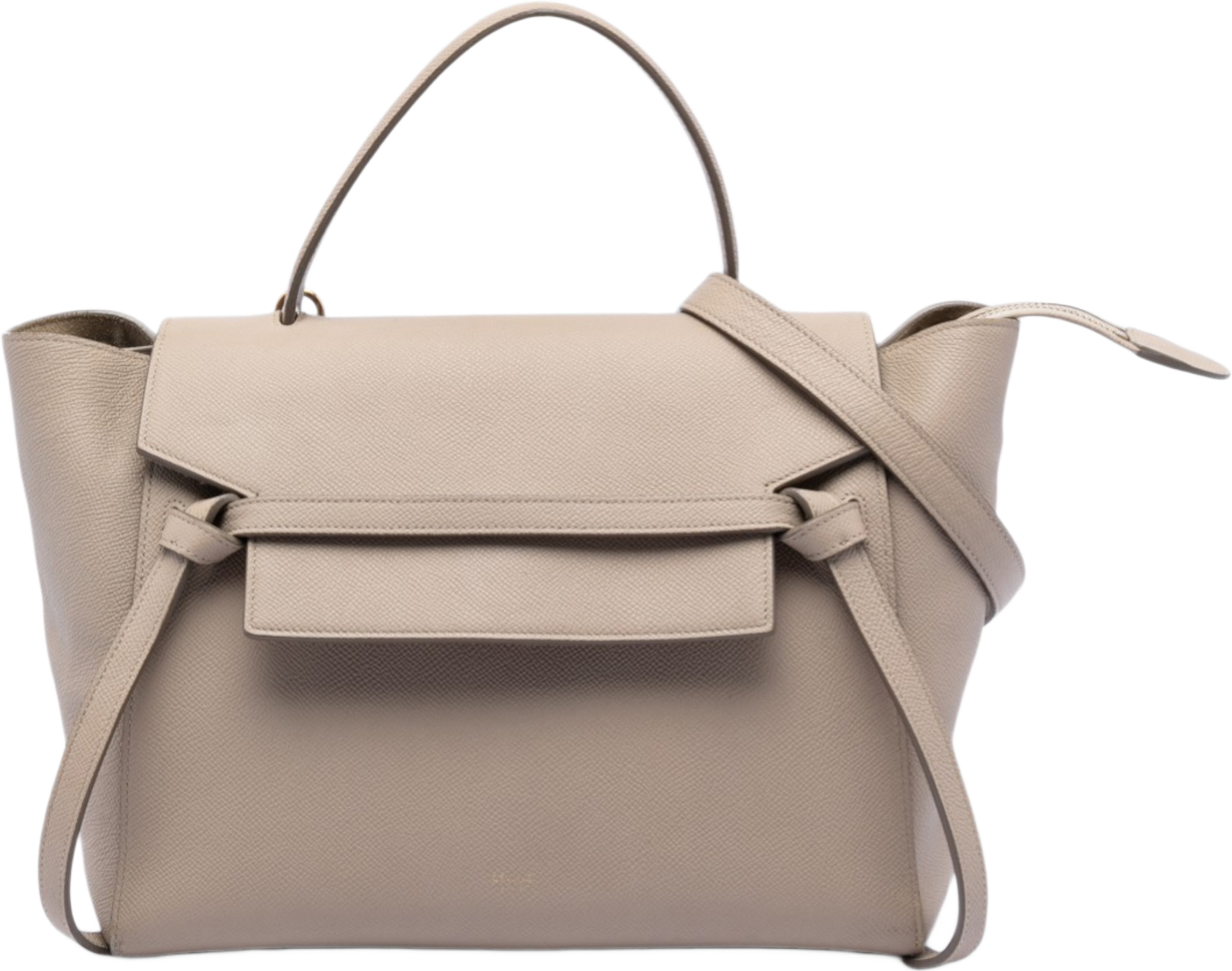 Celine Mini Grained Calfskin Belt Bag, från Luxclusif, i färgen beige. Klicka för att öppna bilden i stort format