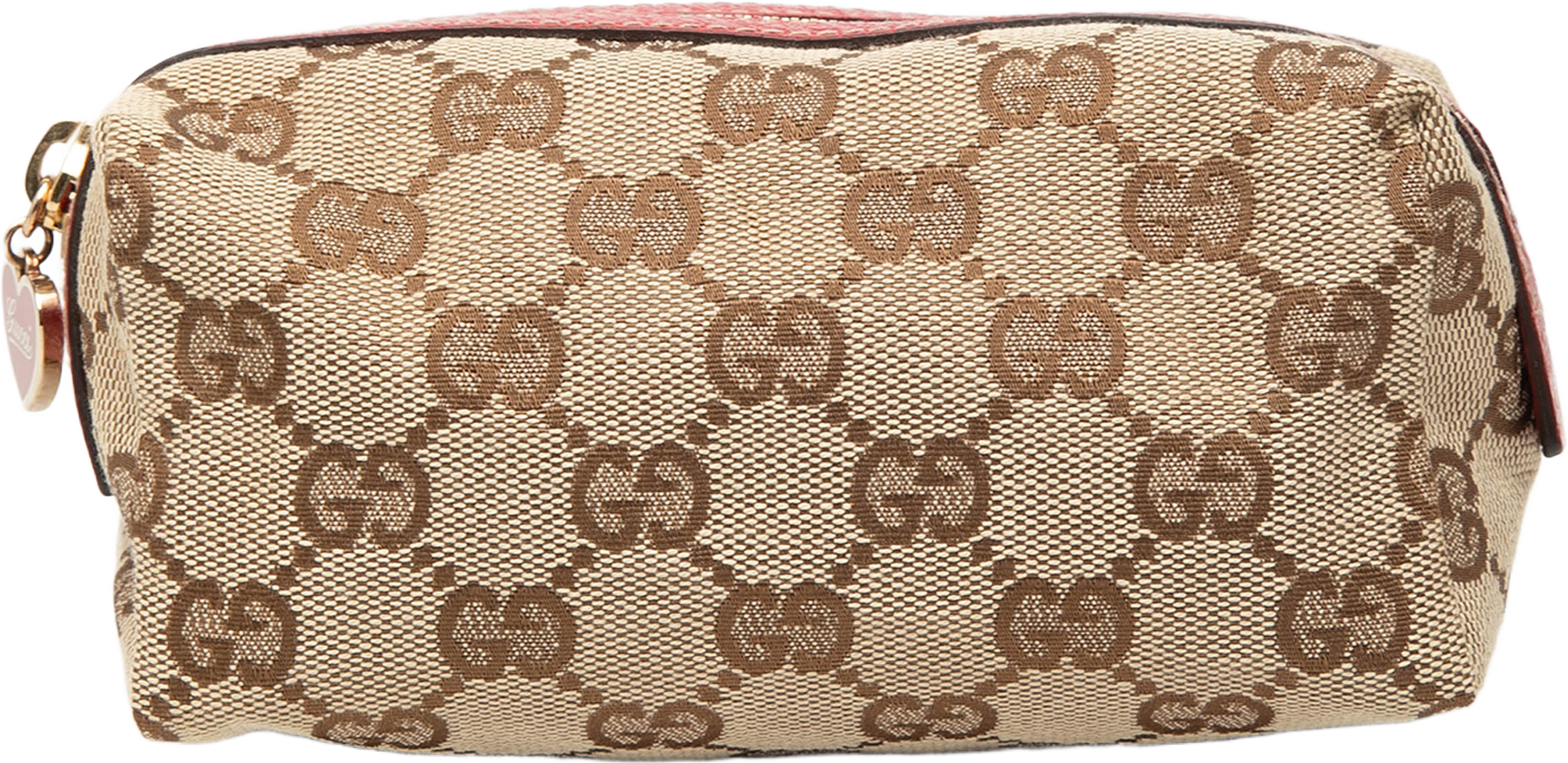 Gucci Gg Canvas Cosmetic Pouch, från Luxclusif, i färgen beige. Klicka för att öppna bilden i stort format