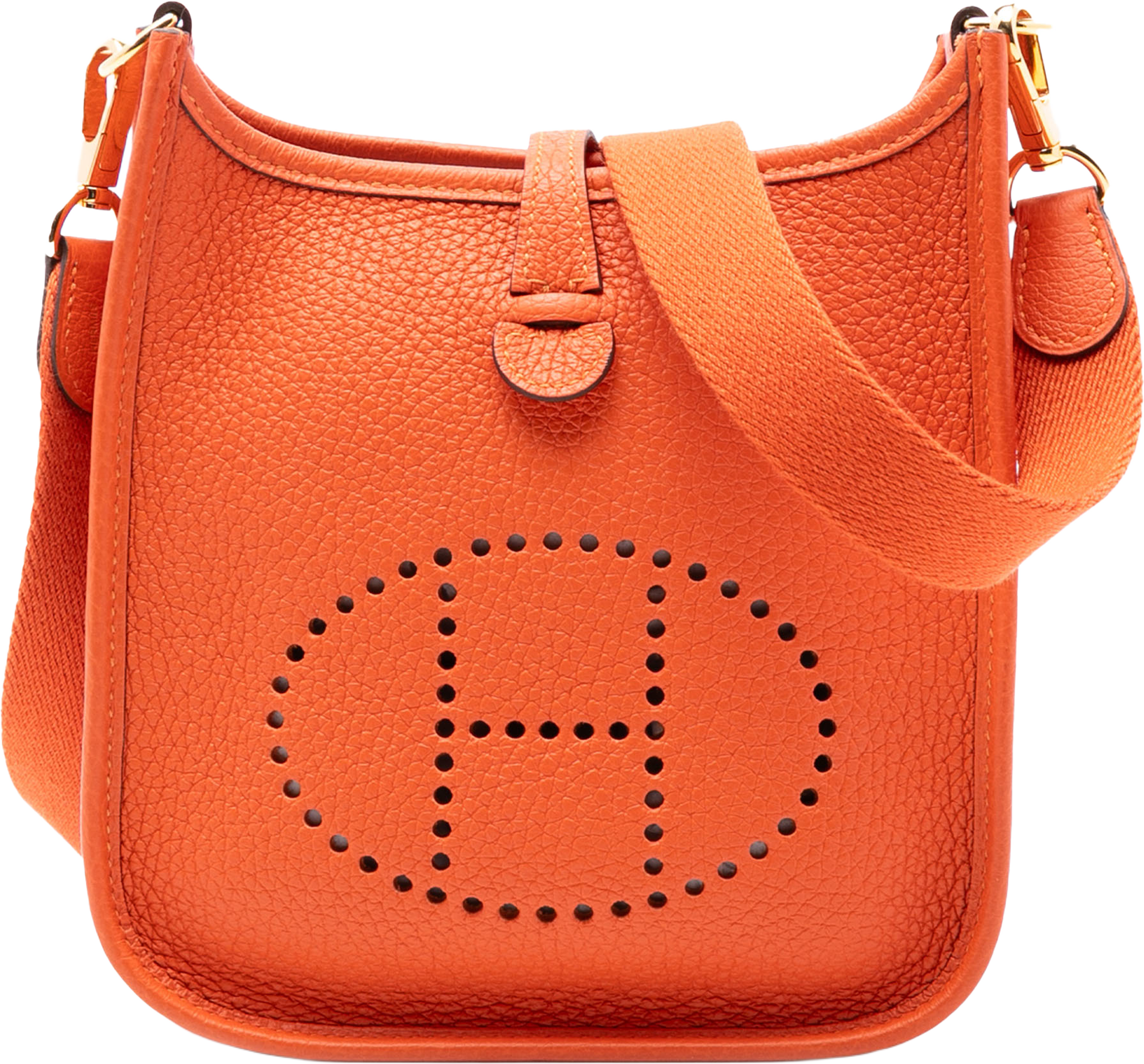 Hermès Clemence Evelyne Tpm 16, från Luxclusif, i färgen dark orange. Klicka för att öppna bilden i stort format