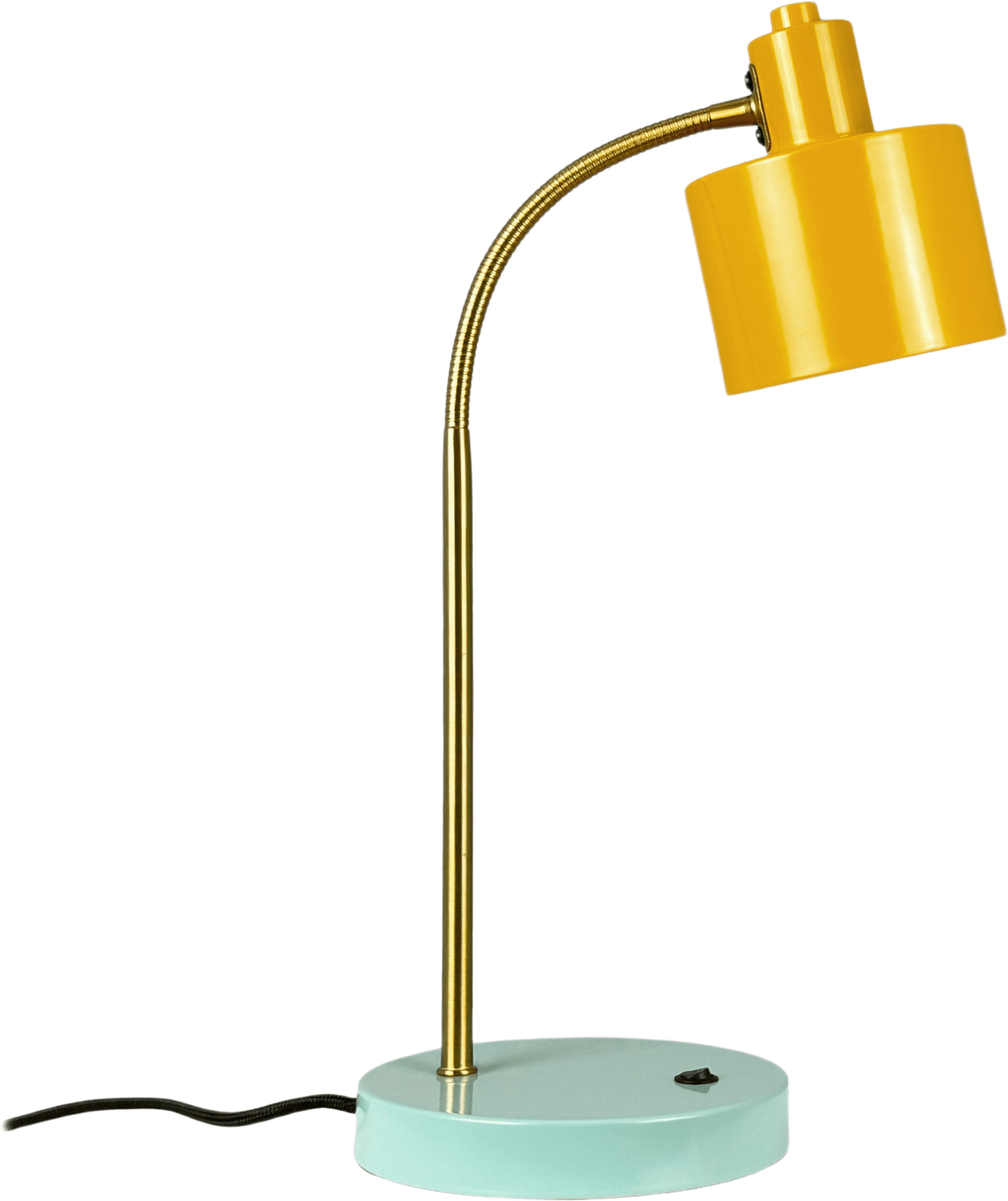Ocean Flex Table Lamp, från Dyberg Larsen, i färgen curry/ brass/ turquoise. Klicka för att öppna bilden i stort format