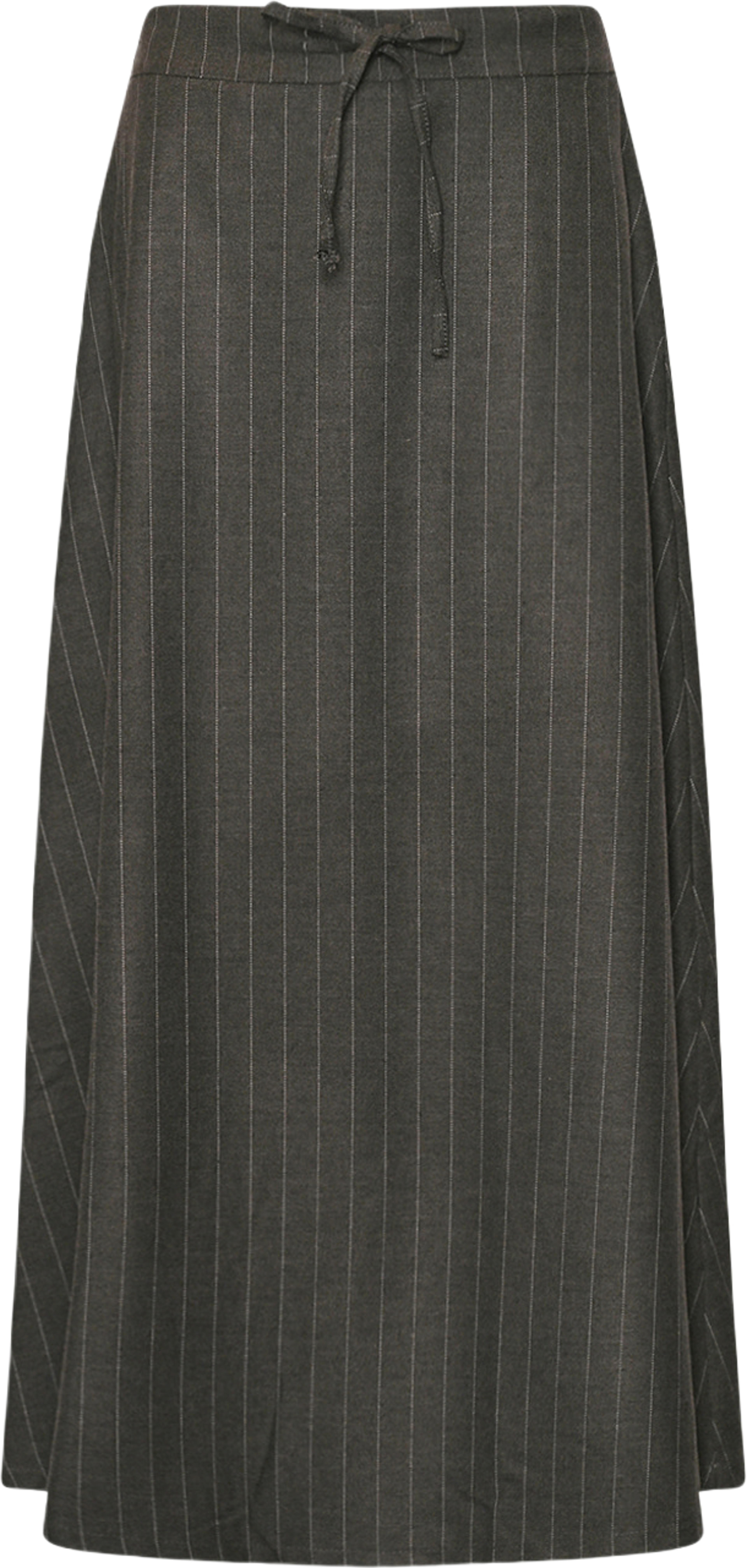 Hailey, Long Skirt - Grey Stripes