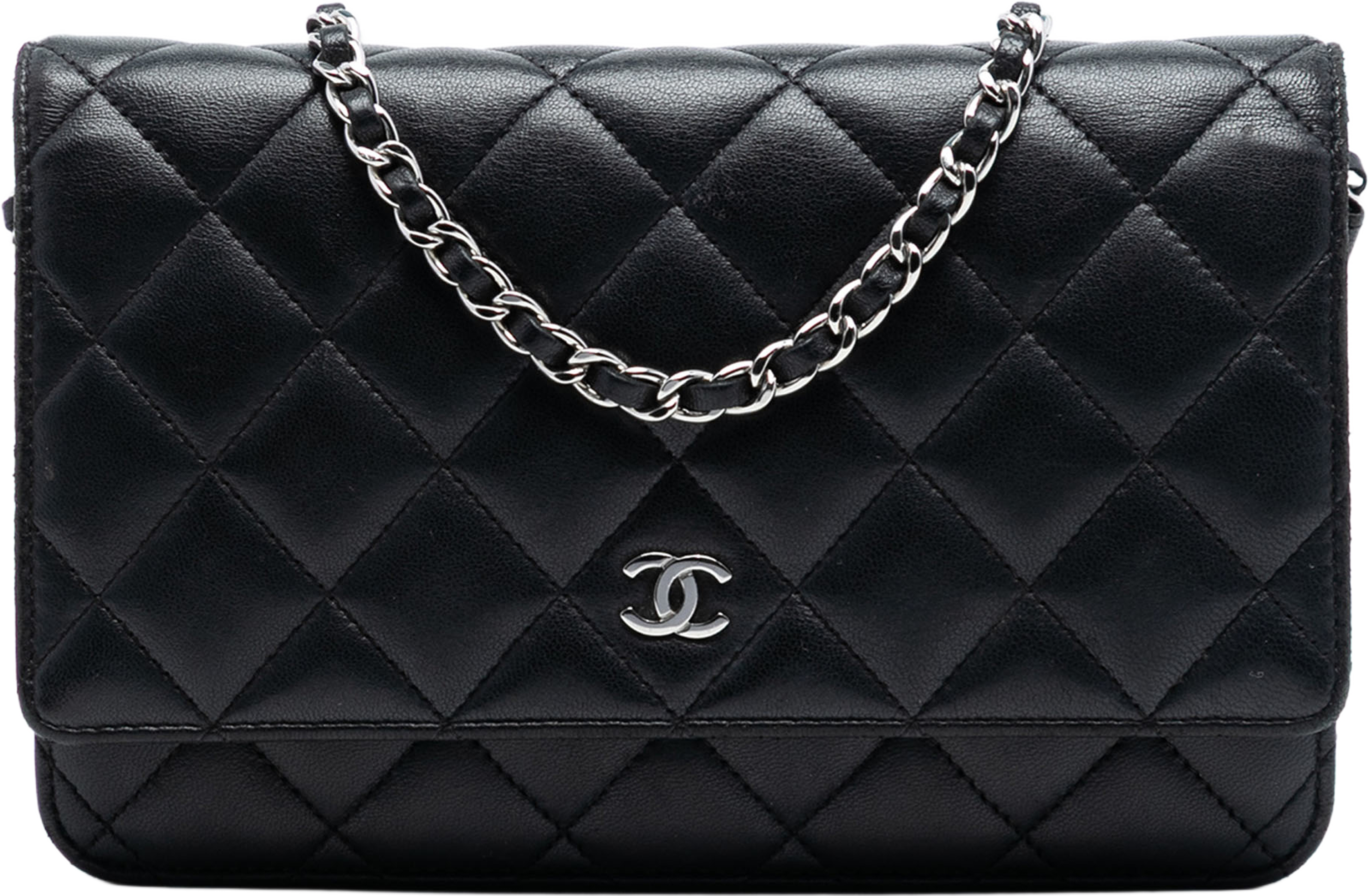 Chanel Cc Quilted Lambskin Wallet On Chain, från Luxclusif, i färgen black. Klicka för att öppna bilden i stort format