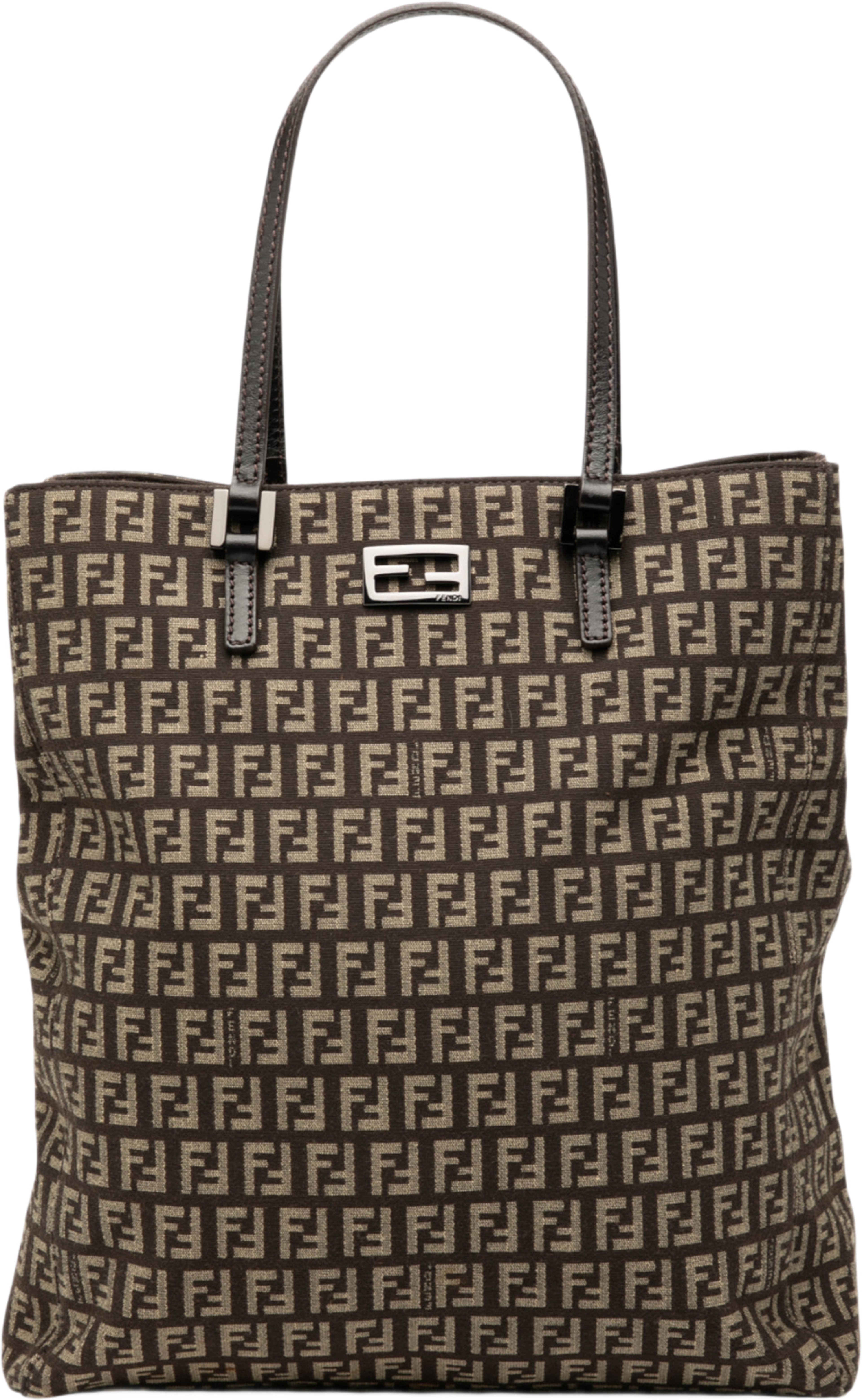 Fendi Zucchino Canvas Tote, från Luxclusif, i färgen brun. Klicka för att öppna bilden i stort format