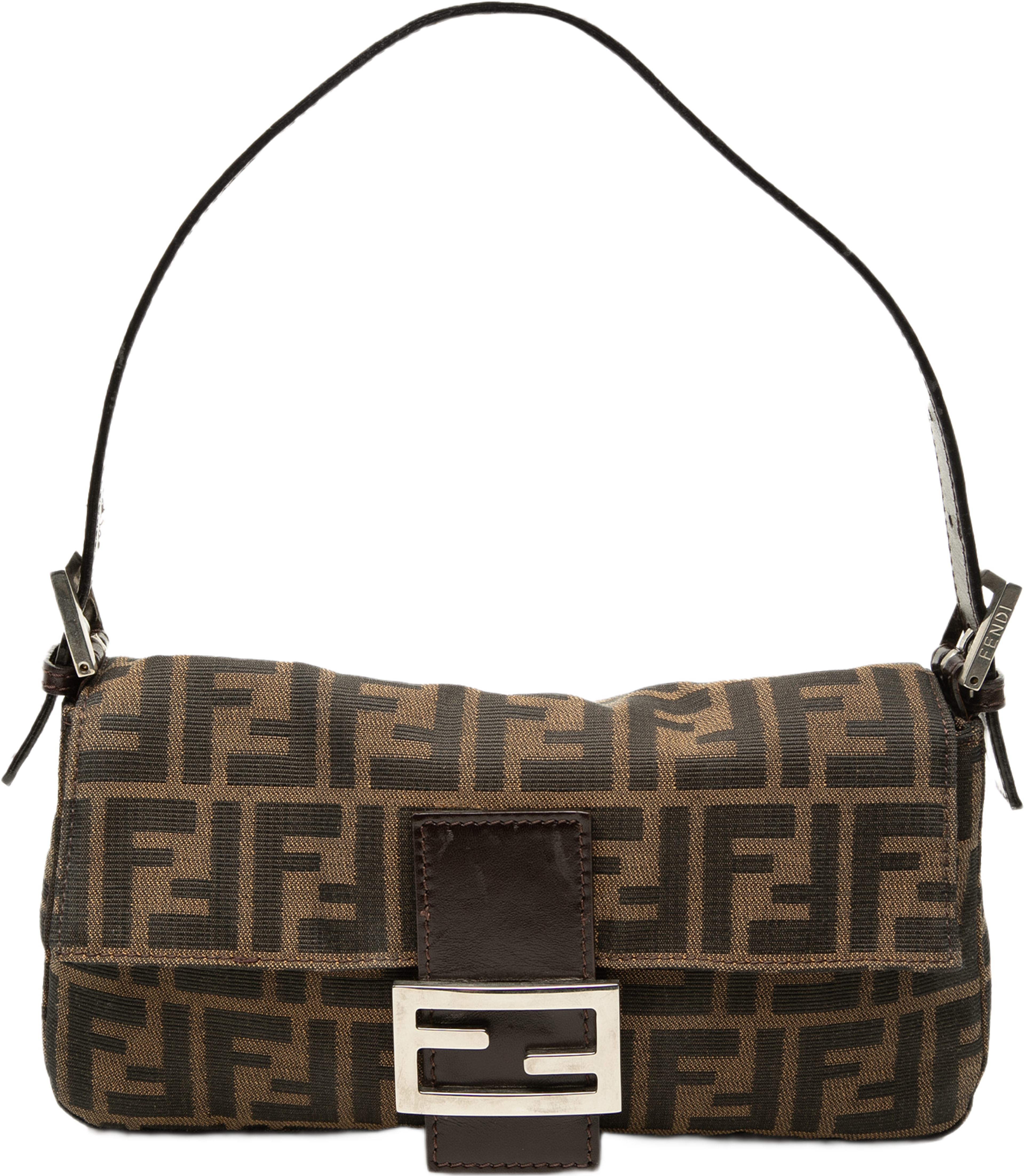 Fendi Zucca Canvas Baguette, från Luxclusif, i färgen brun. Klicka för att öppna bilden i stort format