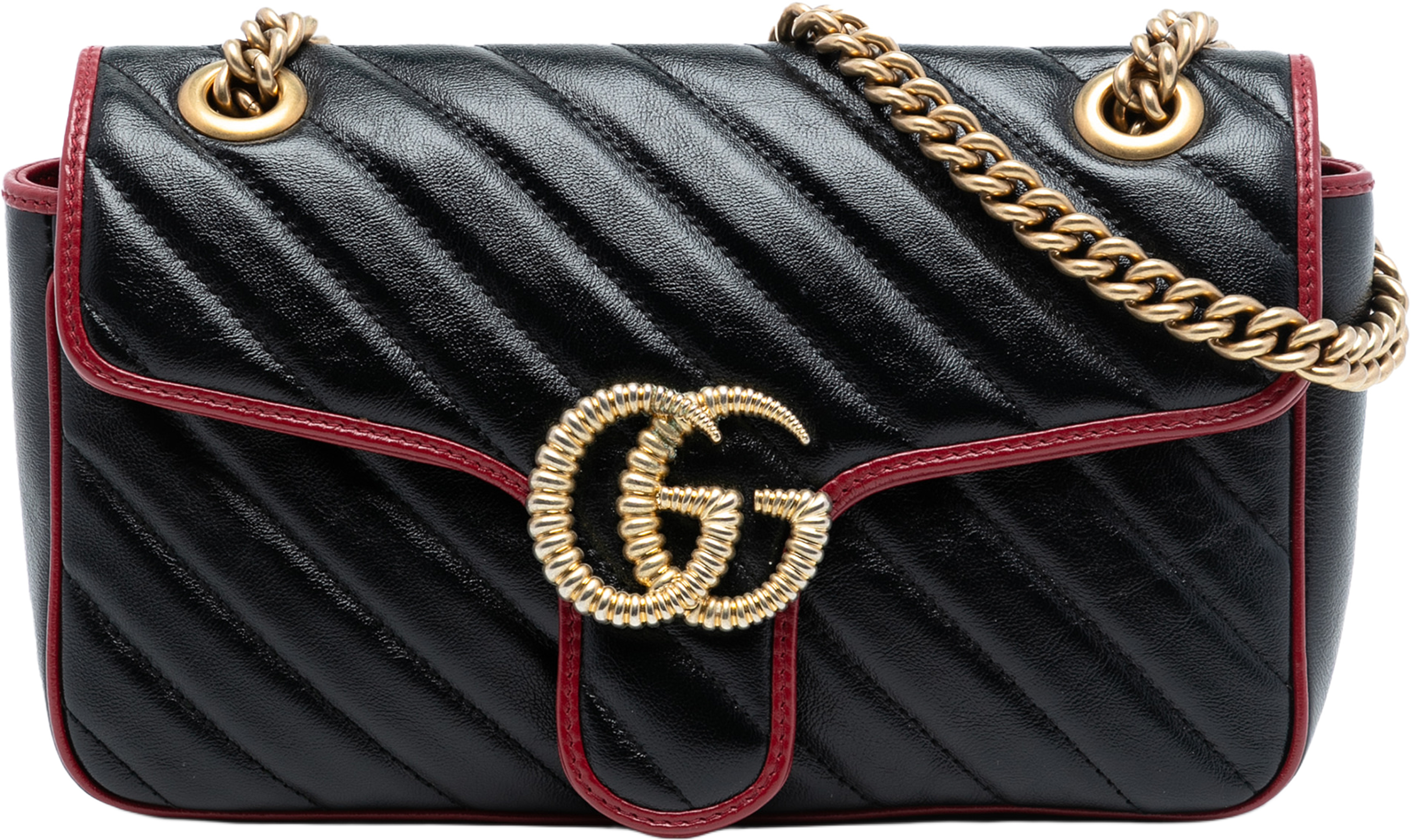 Gucci Medium Gg Marmont Matelasse Diagonal Leather Torchon Shoulder Bag, från Luxclusif, i färgen black. Klicka för att öppna bilden i stort format