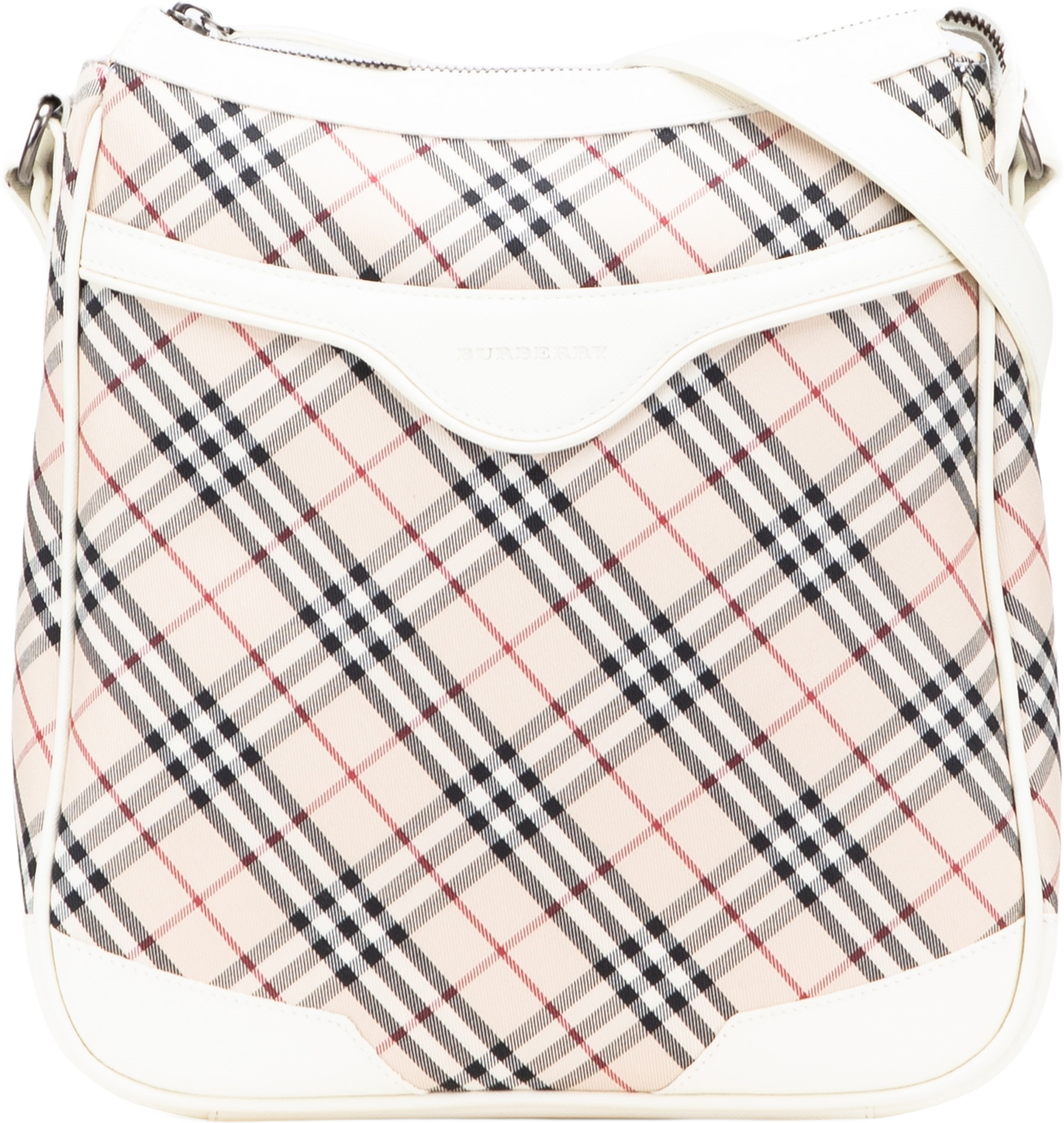 Burberry Nova Check Canvas Crossbody, från Luxclusif, i färgen beige. Klicka för att öppna bilden i stort format