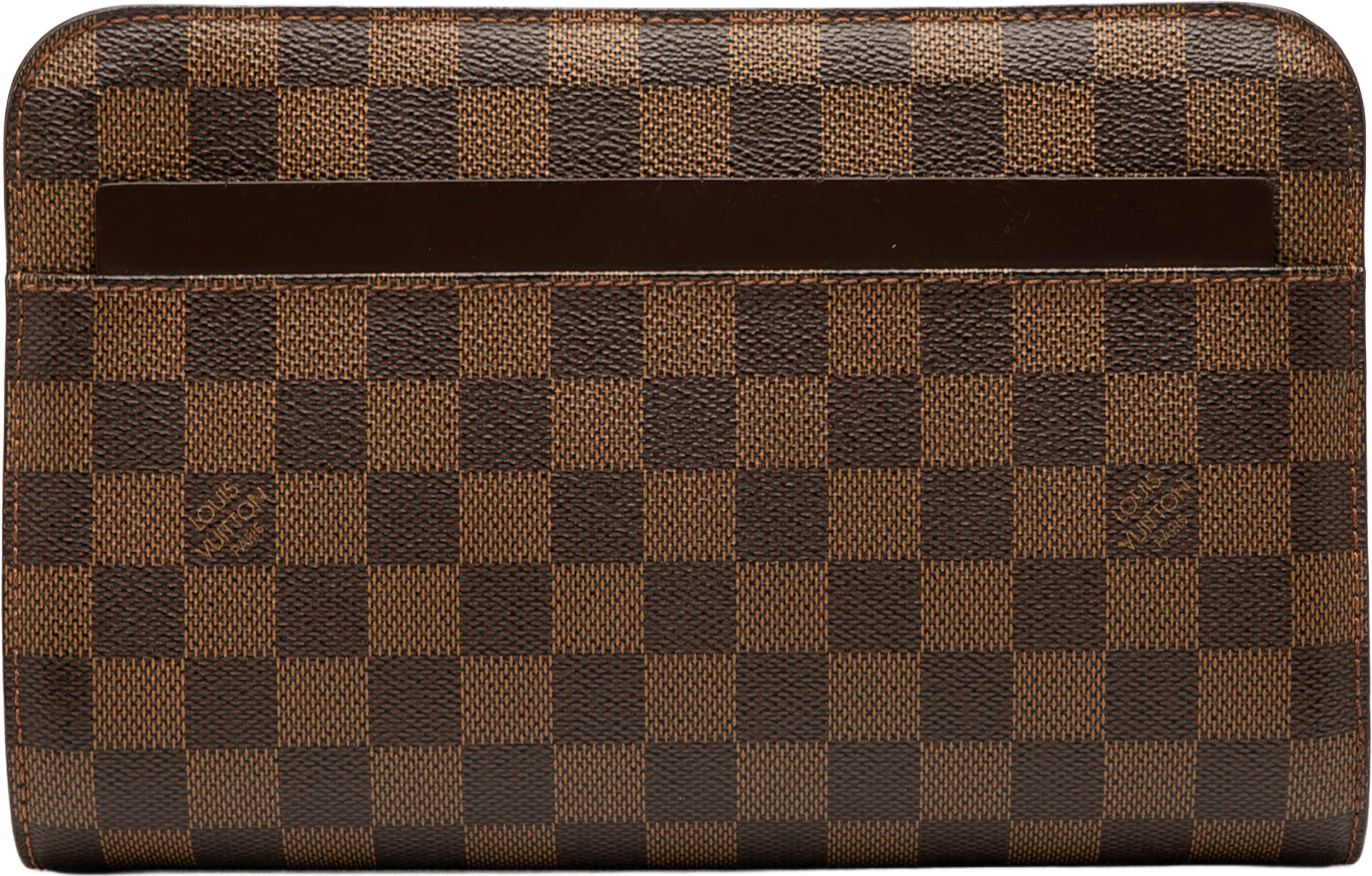 Louis Vuitton Damier Ebene Saint Louis Pochette, från Luxclusif, i färgen brown. Klicka för att öppna bilden i stort format