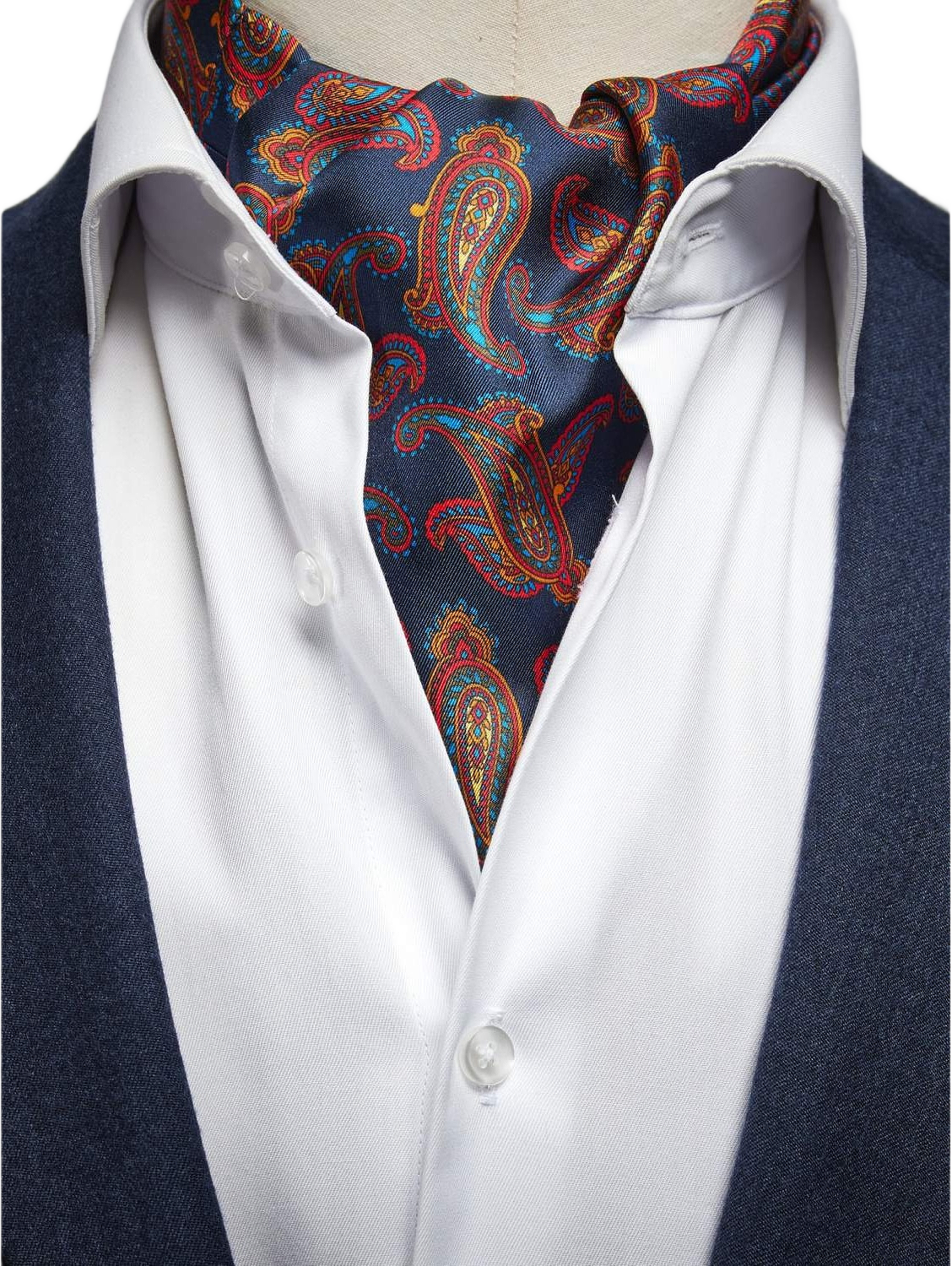 Silk Single Pointed Ascot Paisley