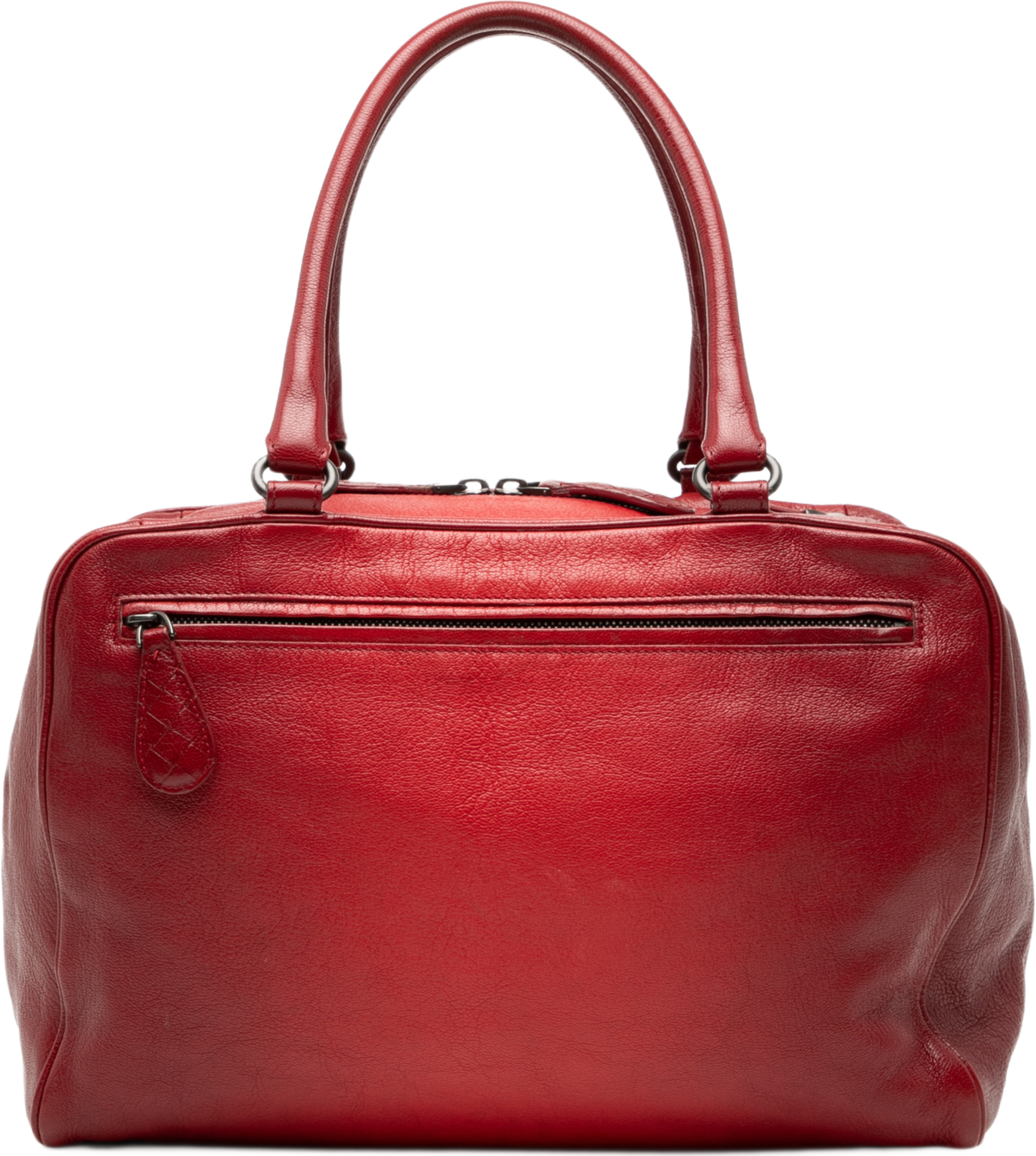 Bottega Veneta Medium Goatskin Madras Sfumato Brera Handbag, från Luxclusif, i färgen red. Klicka för att öppna bilden i stort format