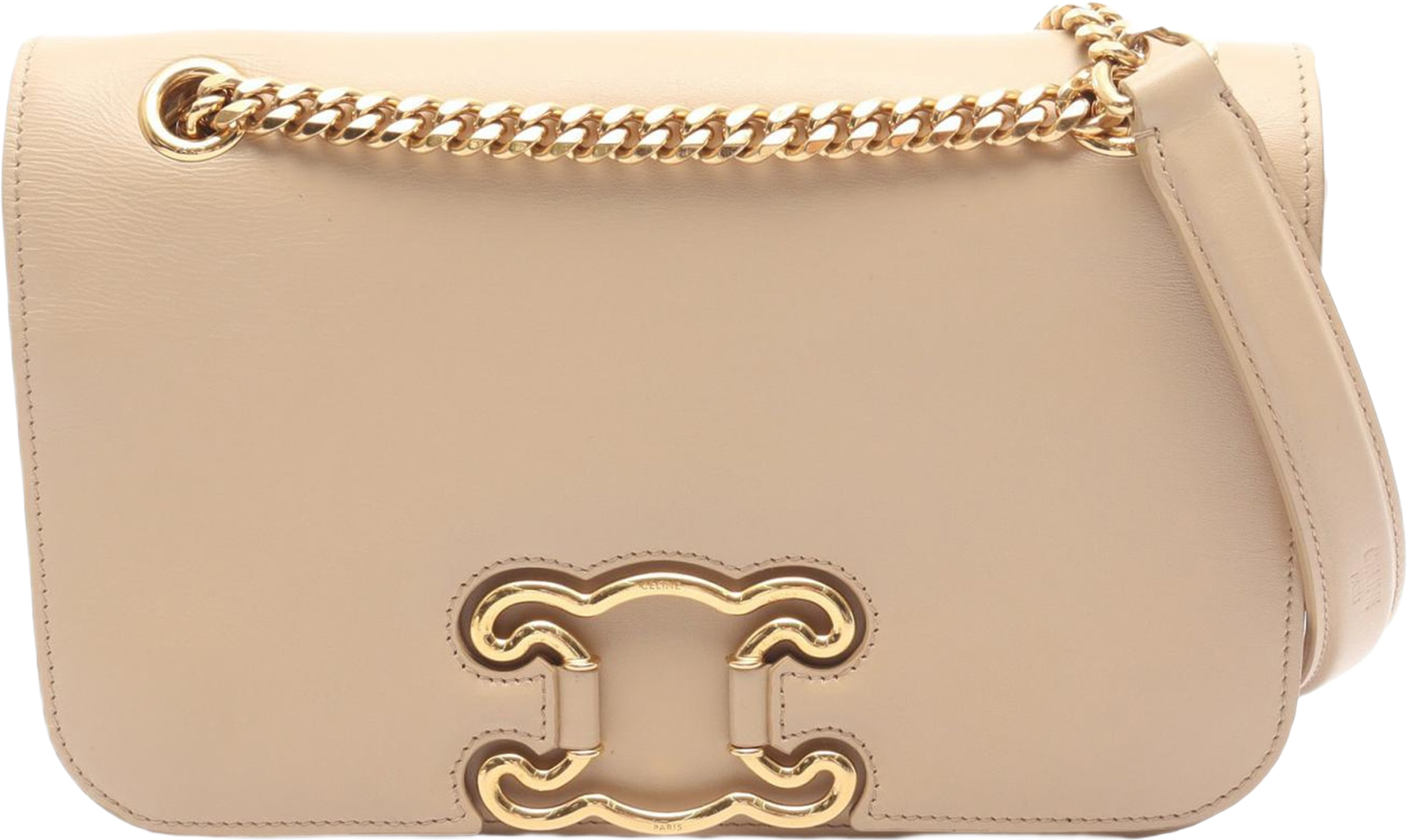 Celine Medium Leather Triomphe Frame Crossbody