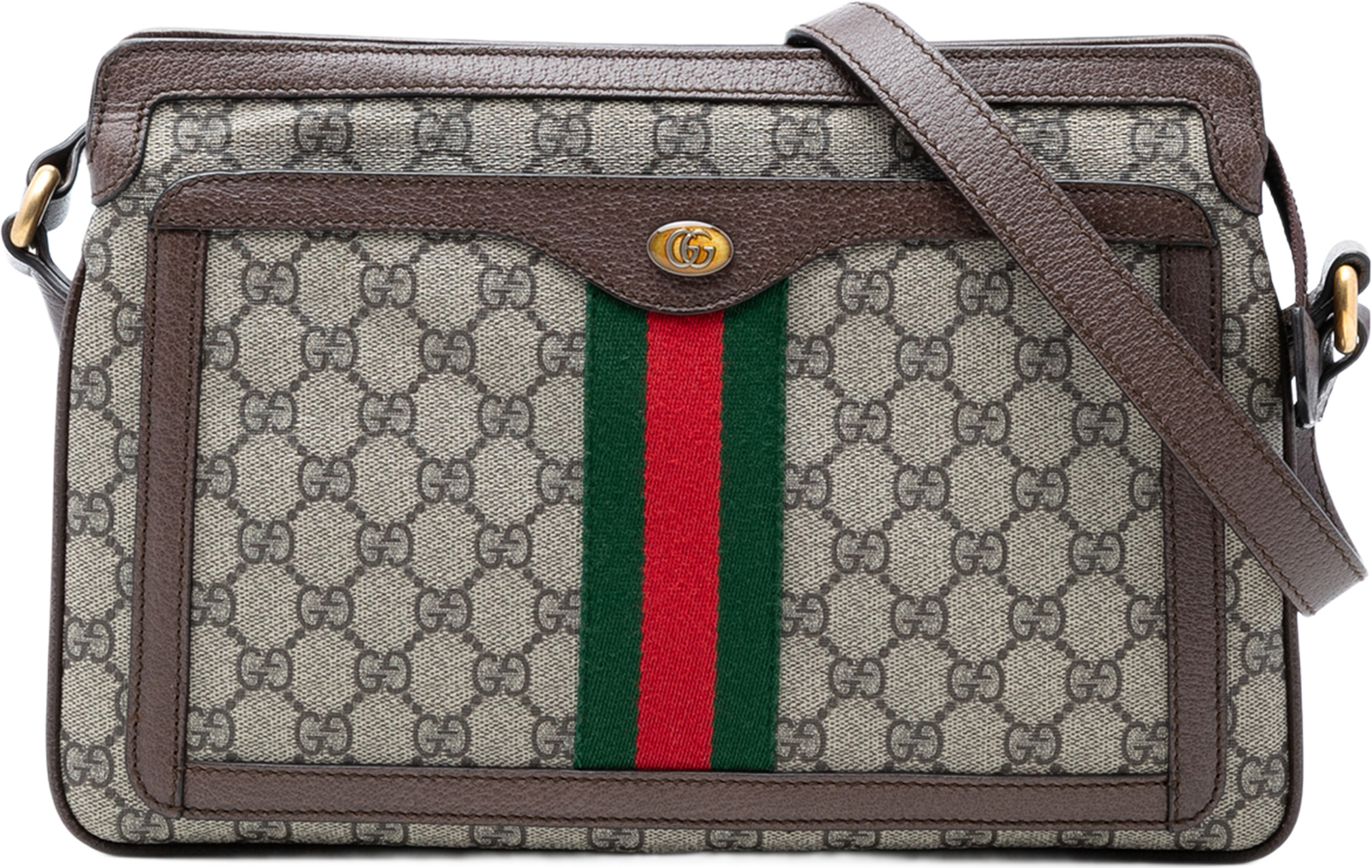 Gucci Medium Gg Supreme Web Ophidia Crossbody, från Luxclusif, i färgen beige. Klicka för att öppna bilden i stort format