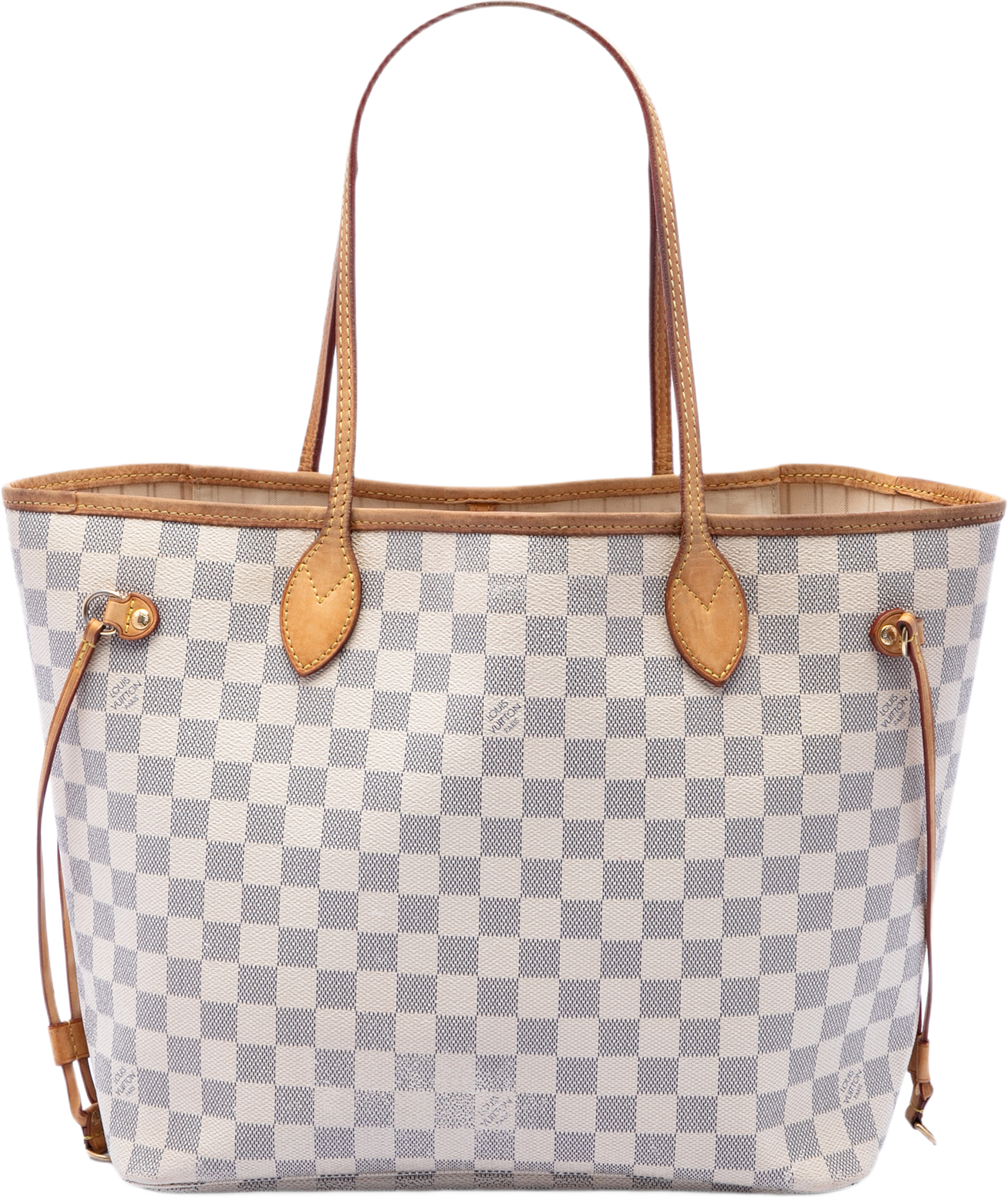Louis Vuitton Damier Azur Neverfull Mm, från Luxclusif, i färgen white. Klicka för att öppna bilden i stort format