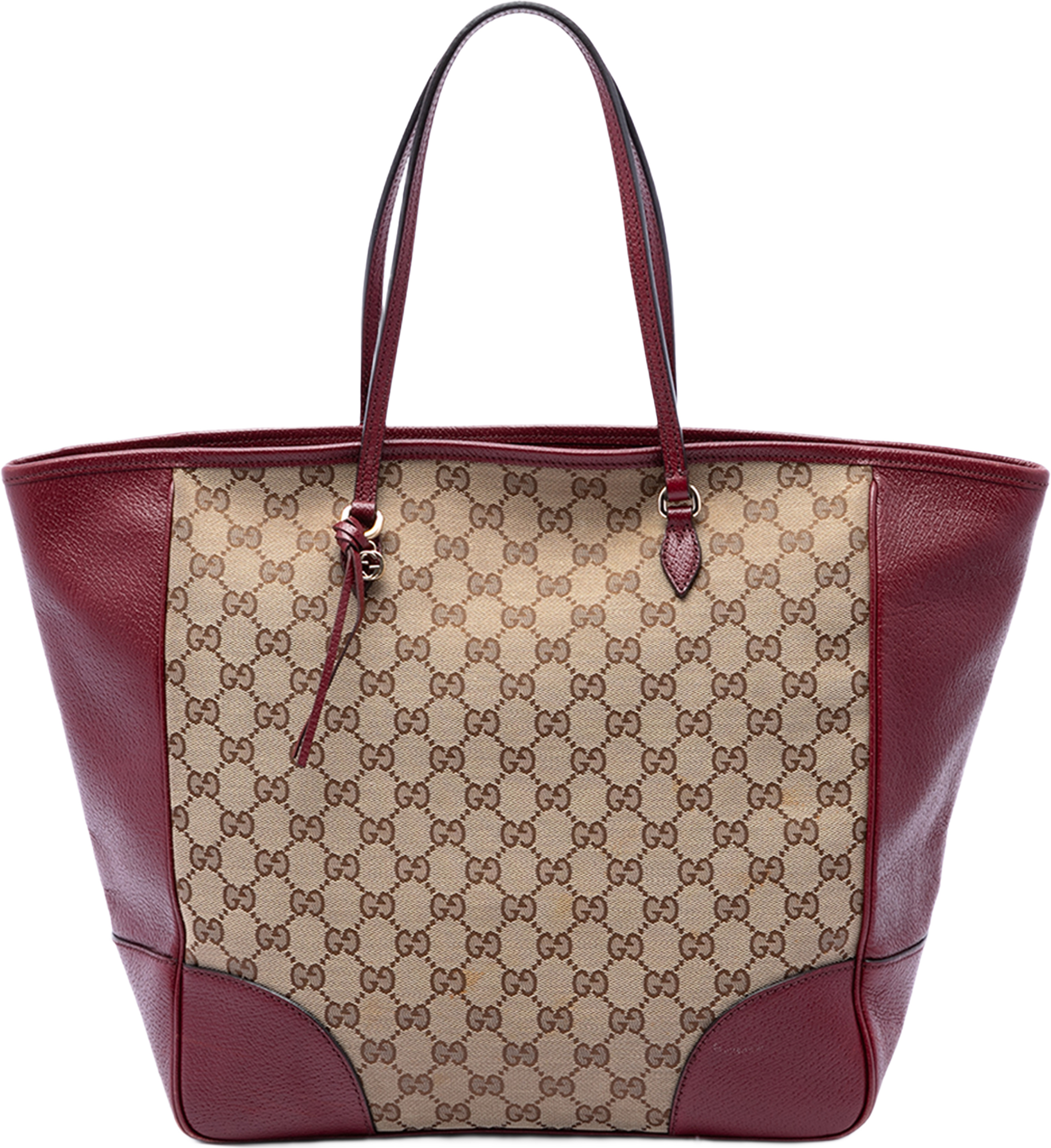 Gucci Gg Canvas And Calfskin Bree Tote, från Luxclusif, i färgen beige. Klicka för att öppna bilden i stort format
