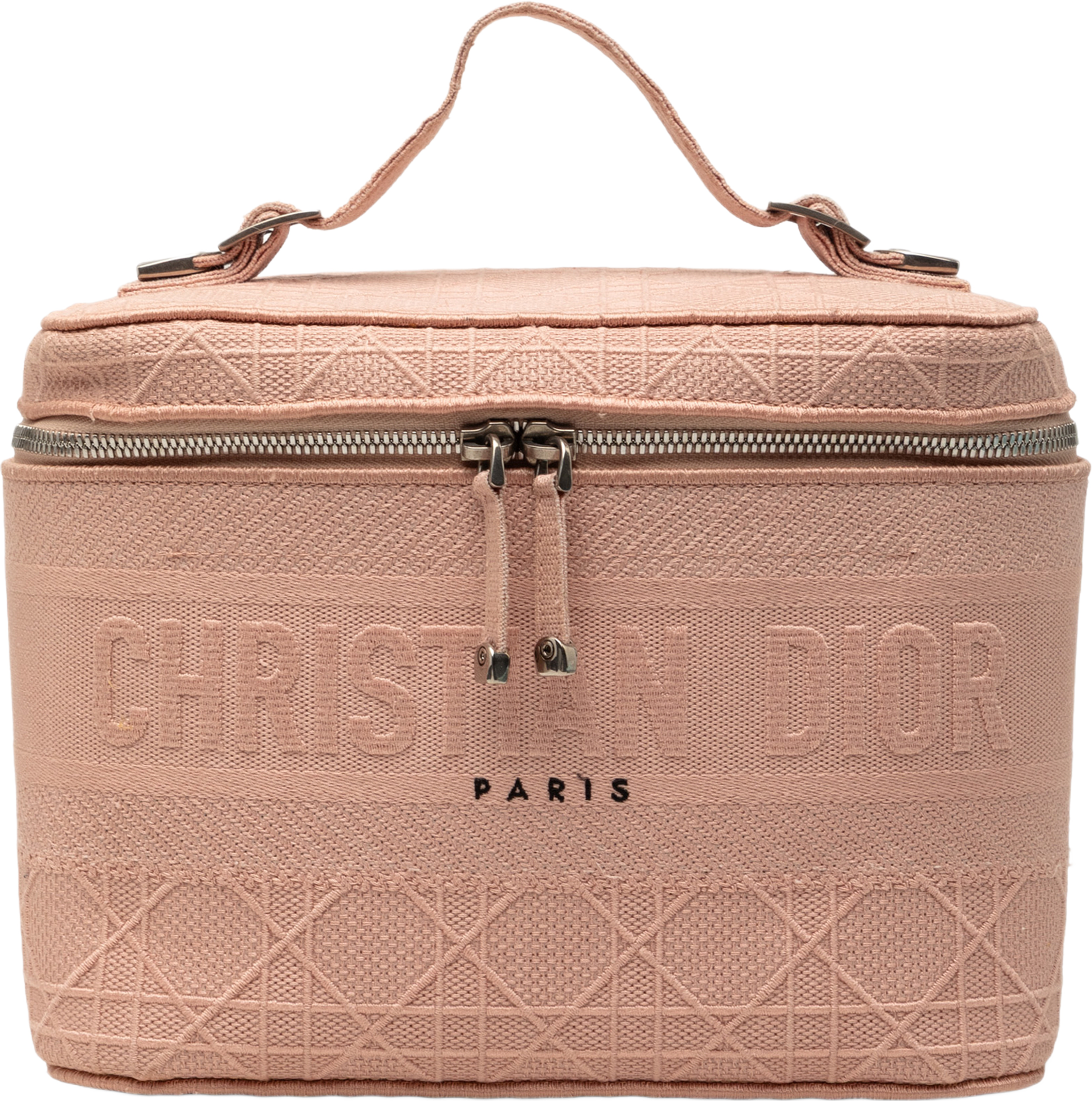 Dior Diortravel Canvas Cannage D Lite Vanity Case, från Luxclusif, i färgen pink. Klicka för att öppna bilden i stort format