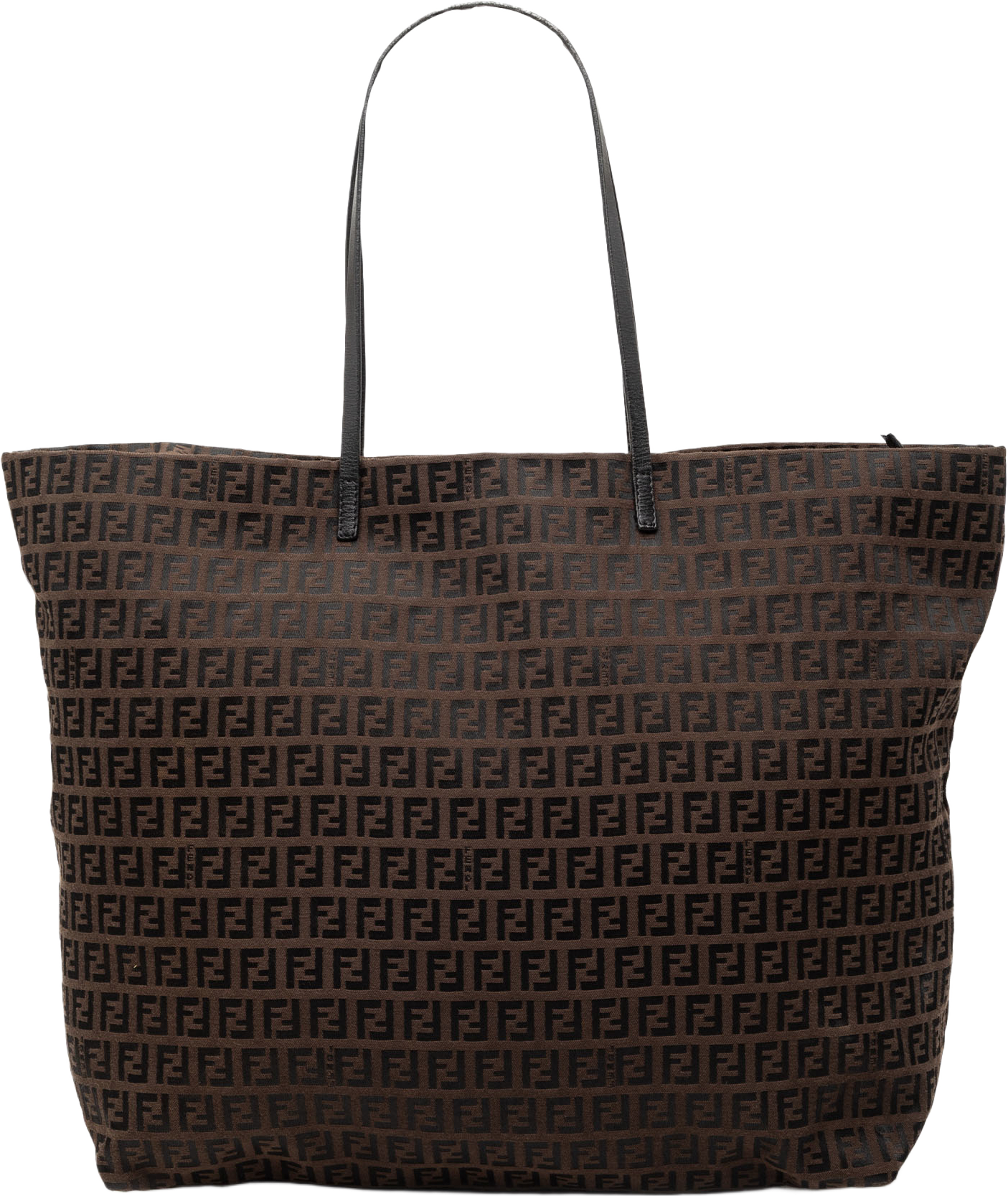 Fendi Zucchino Canvas Tote, från Luxclusif, i färgen dark brown. Klicka för att öppna bilden i stort format