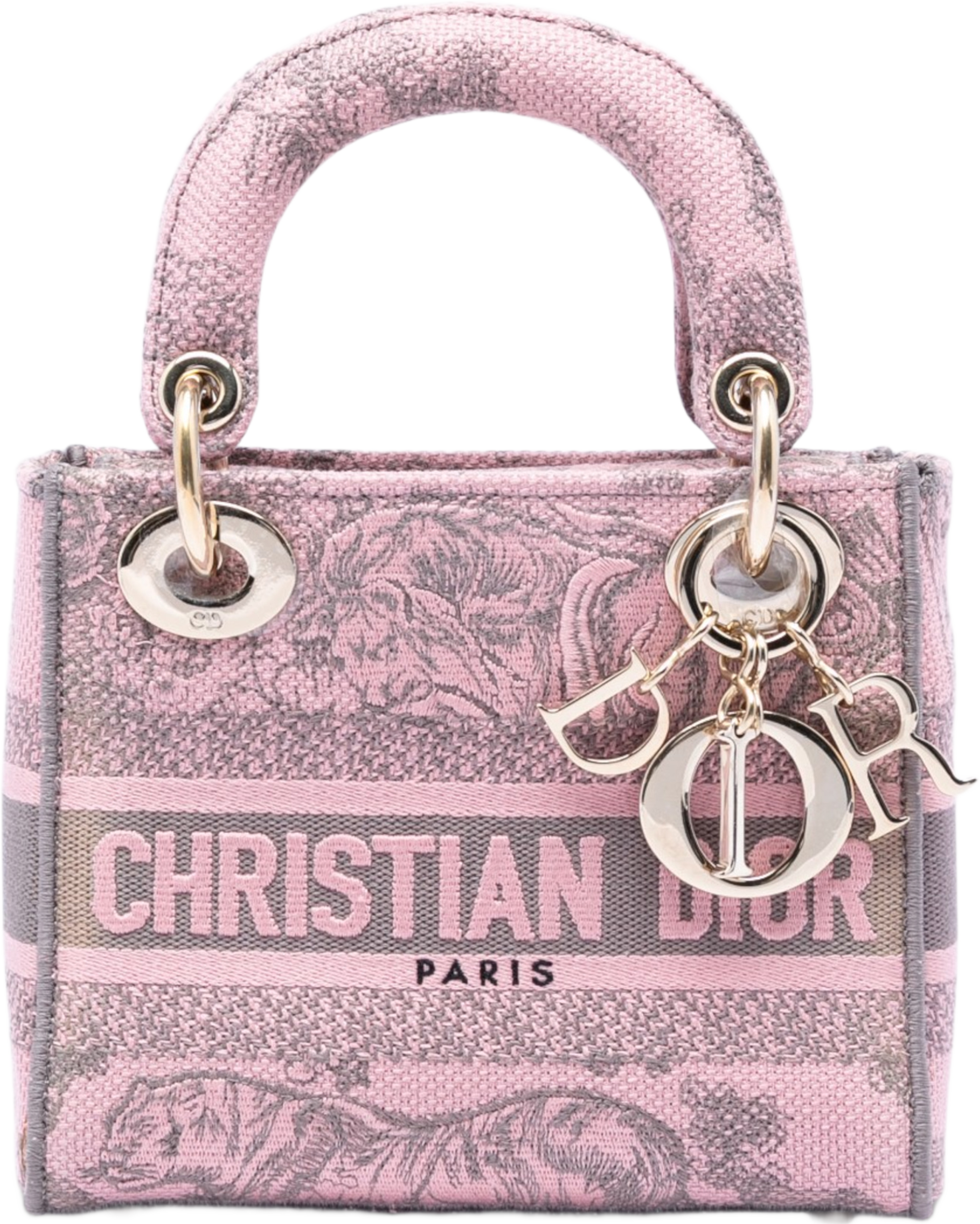 Dior Mini Embroidered Canvas Toile De Jouy Lady D Lite, från Luxclusif, i färgen pink. Klicka för att öppna bilden i stort format