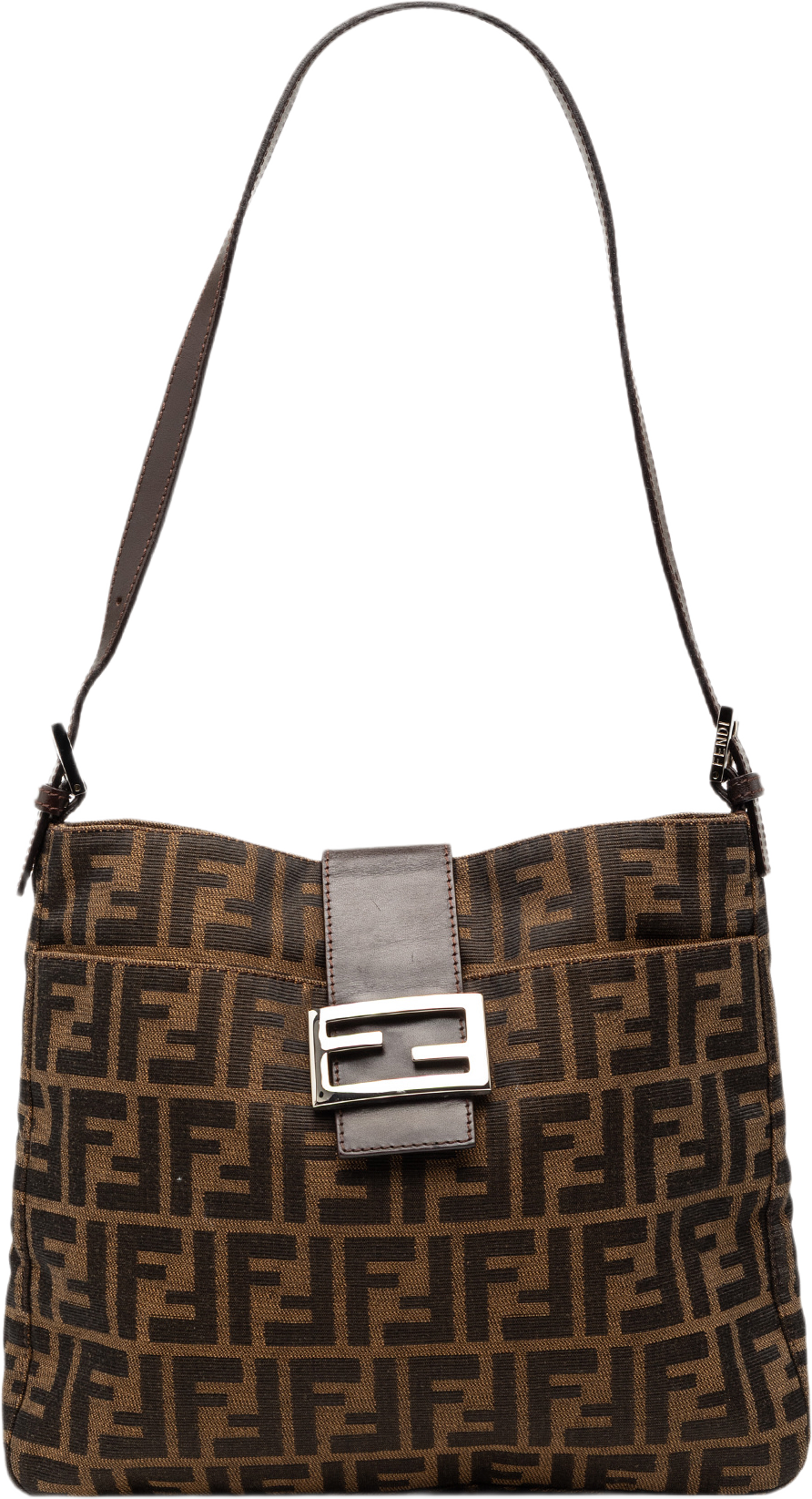 Fendi Zucca Canvas Shoulder Bag, från Luxclusif, i färgen brown. Klicka för att öppna bilden i stort format