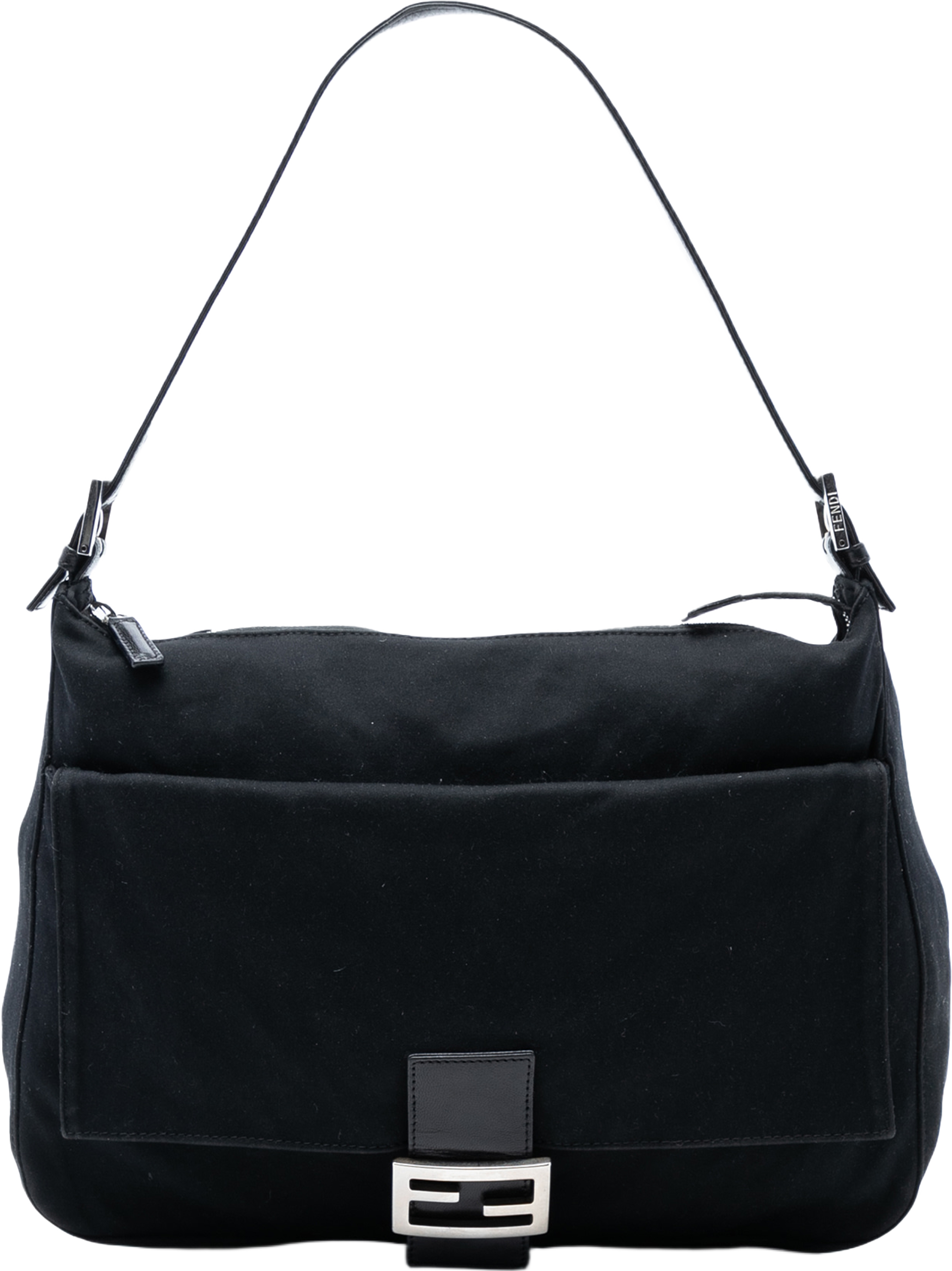 Fendi Canvas Mamma Baguette, från Luxclusif, i färgen black. Klicka för att öppna bilden i stort format