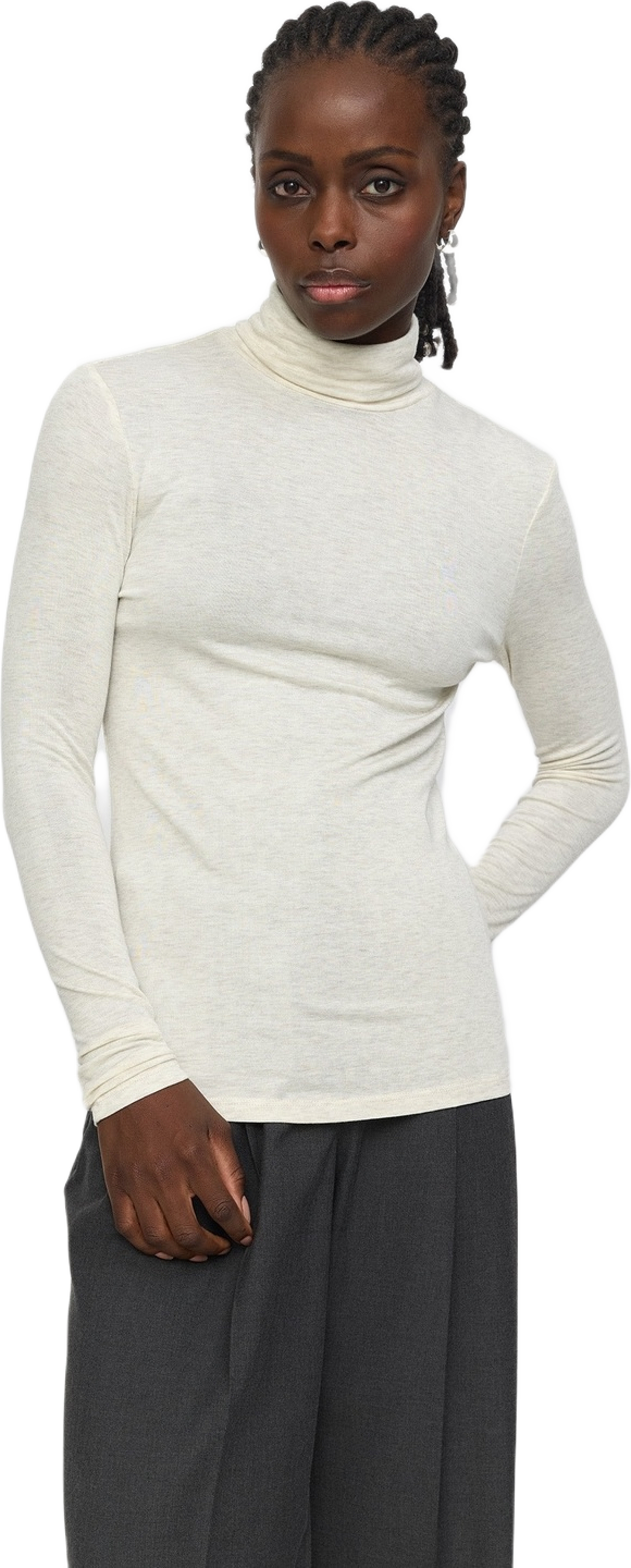 Srroman Roll Neck - Arctic Wolf Melange