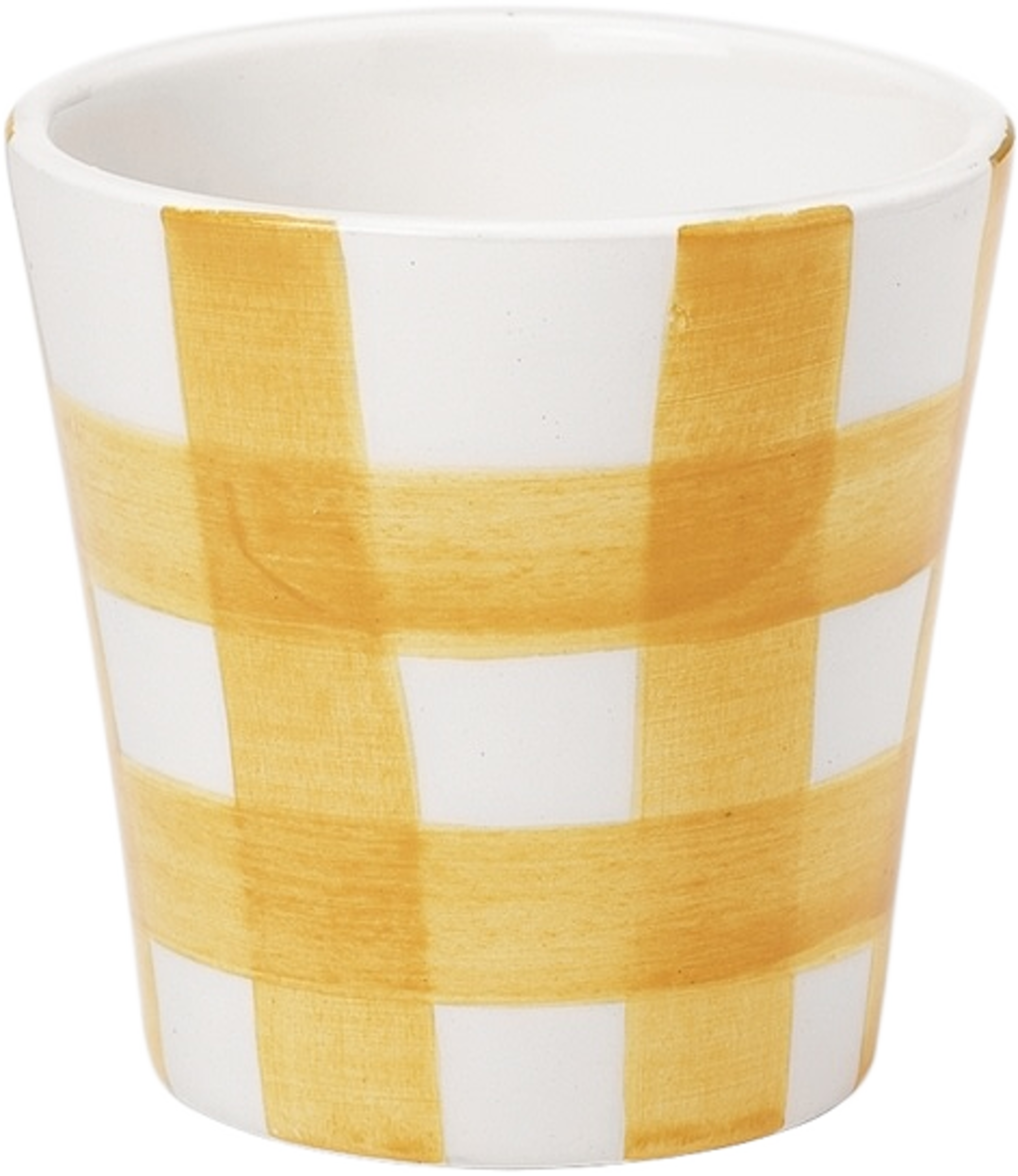 Iris Check Kopp - 8x8 Cm, från Pick A Poppy, i färgen yellow. Klicka för att öppna bilden i stort format