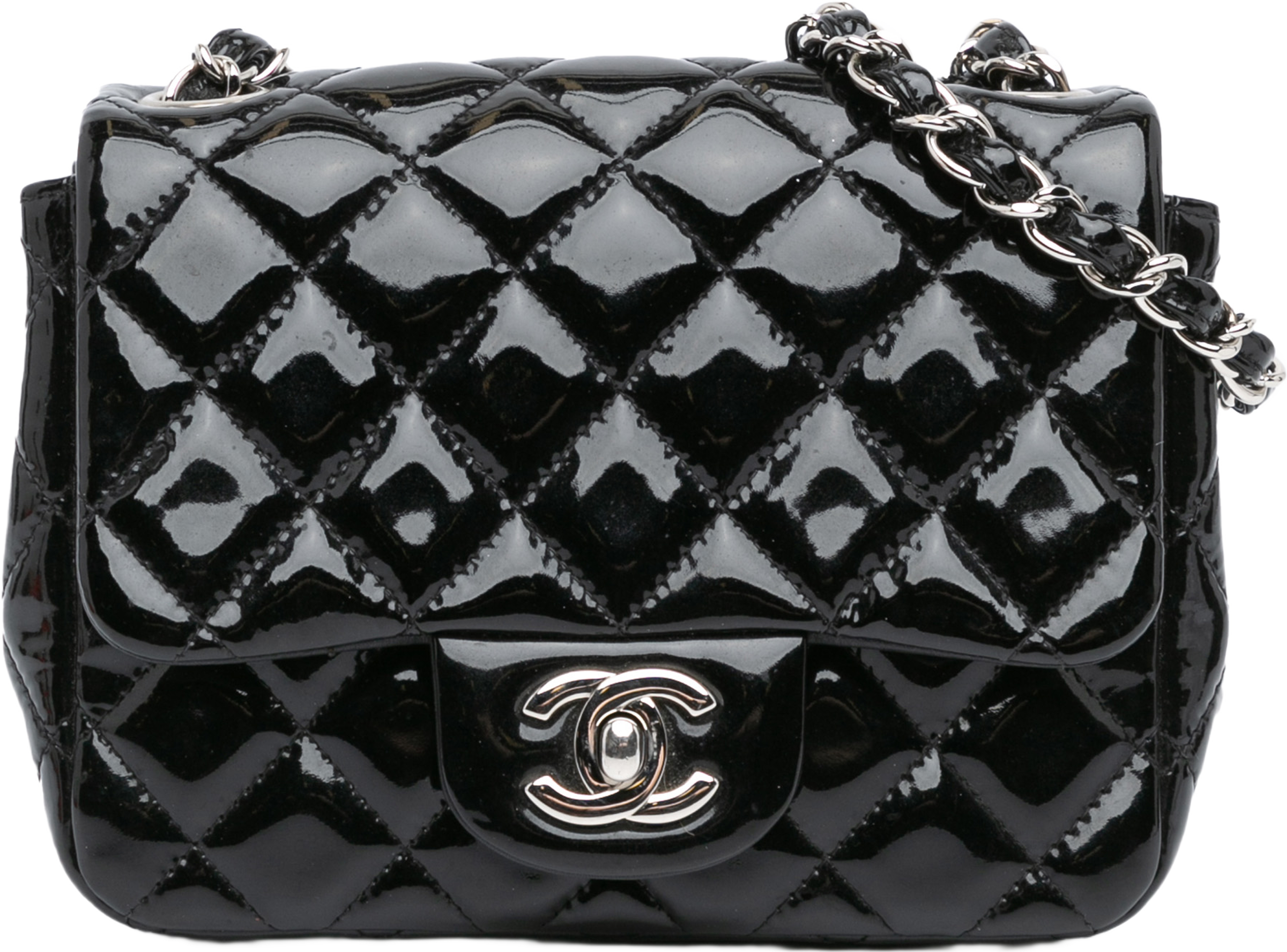 Chanel Mini Square Classic Patent Single Flap