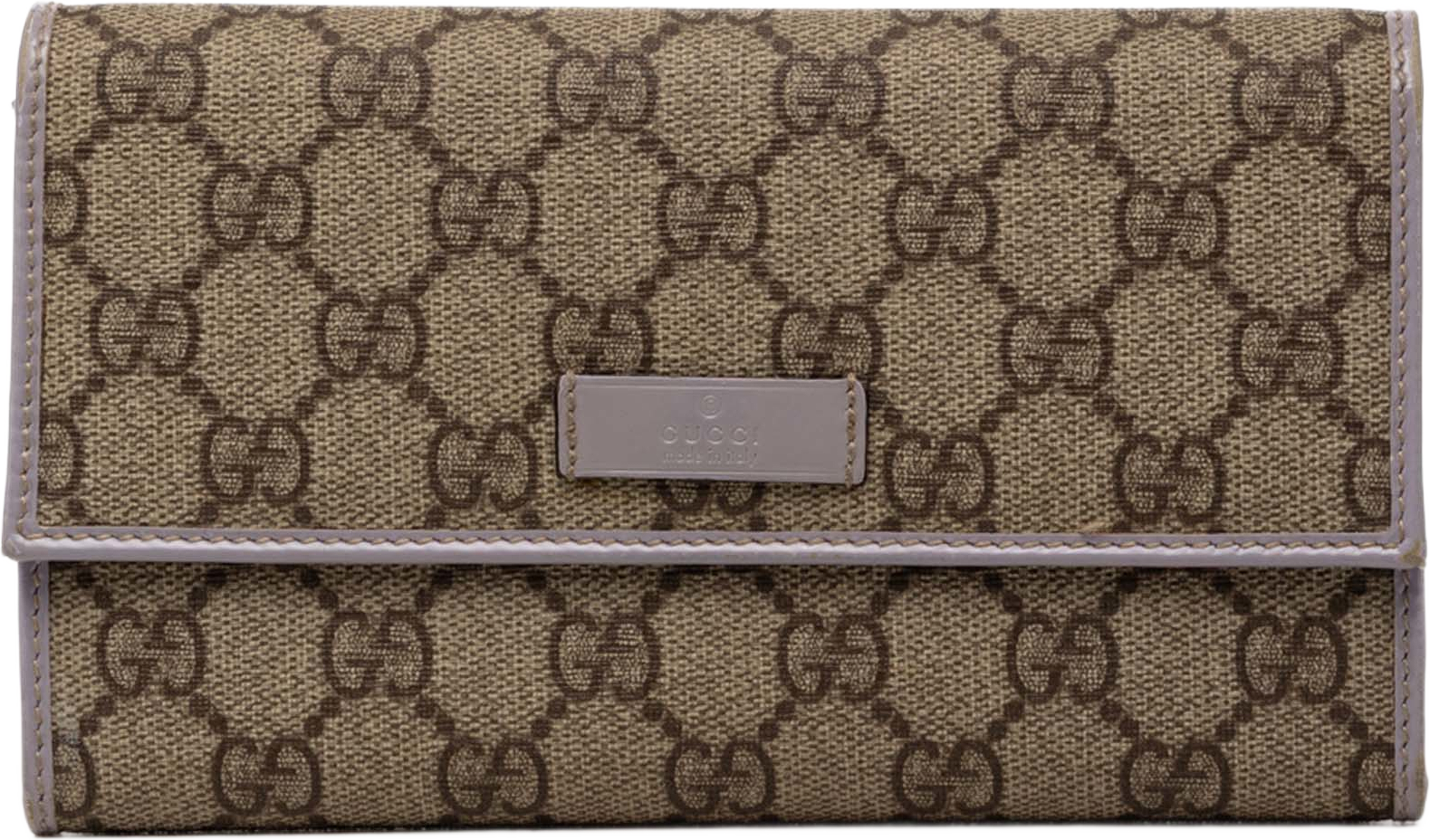 Gucci Gg Supreme Continental Flap Wallet, från Luxclusif, i färgen beige. Klicka för att öppna bilden i stort format