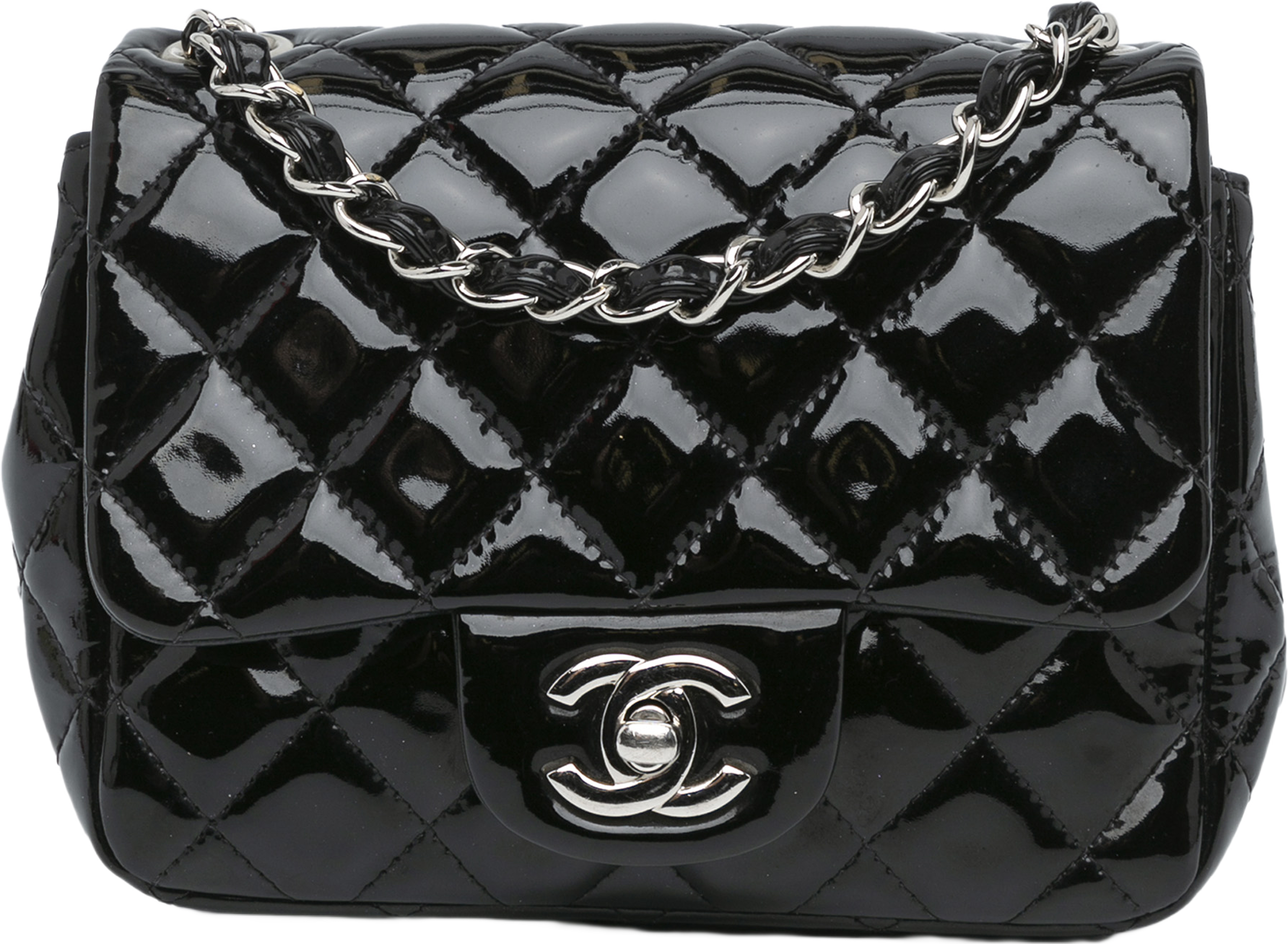 Chanel Mini Square Classic Patent Single Flap
