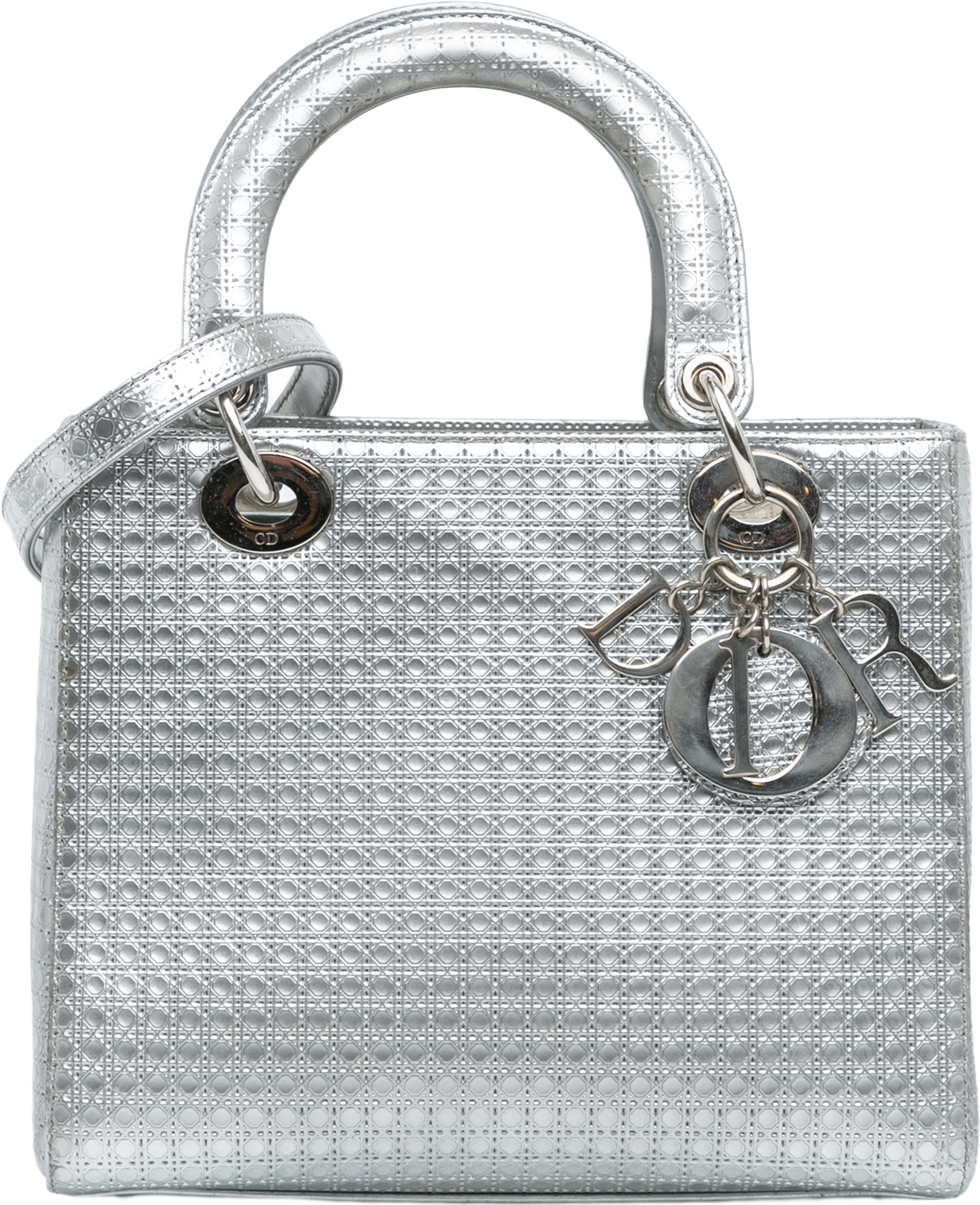 Dior Medium Metallic Patent Microcannage Lady Dior