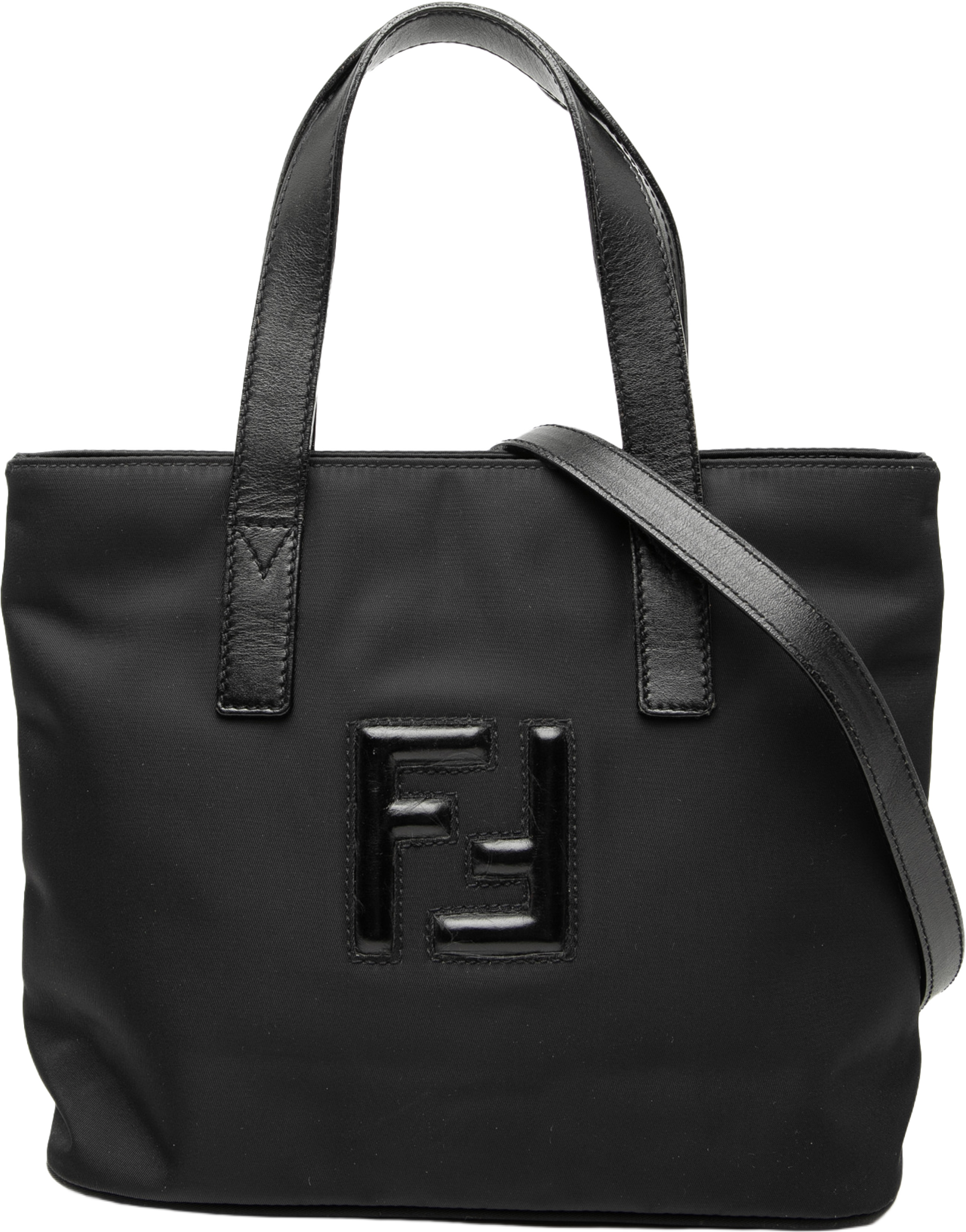 Fendi Nylon Ff Satchel, från Luxclusif, i färgen black. Klicka för att öppna bilden i stort format