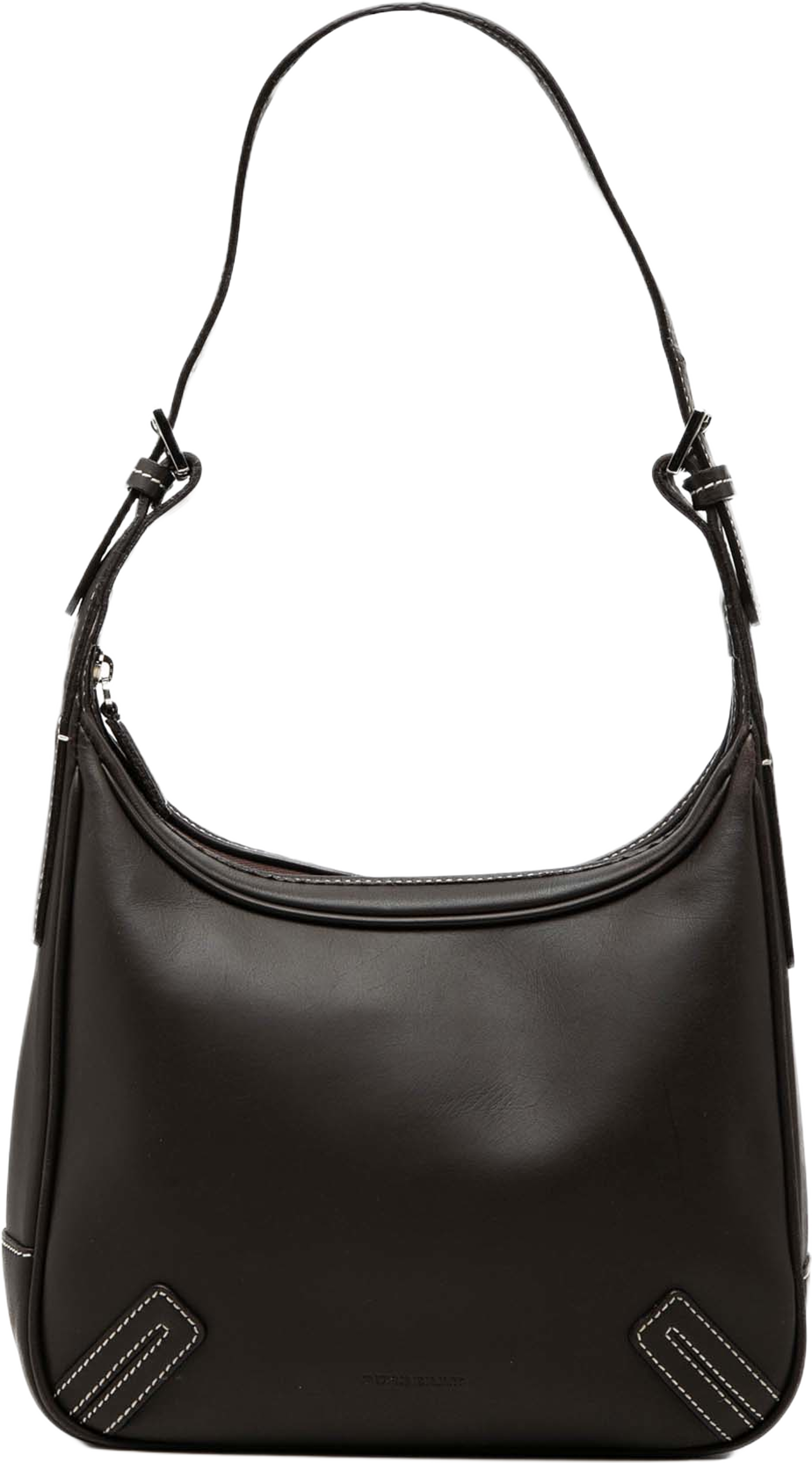Burberry Leather Shoulder Bag, från Luxclusif, i färgen dark brown. Klicka för att öppna bilden i stort format