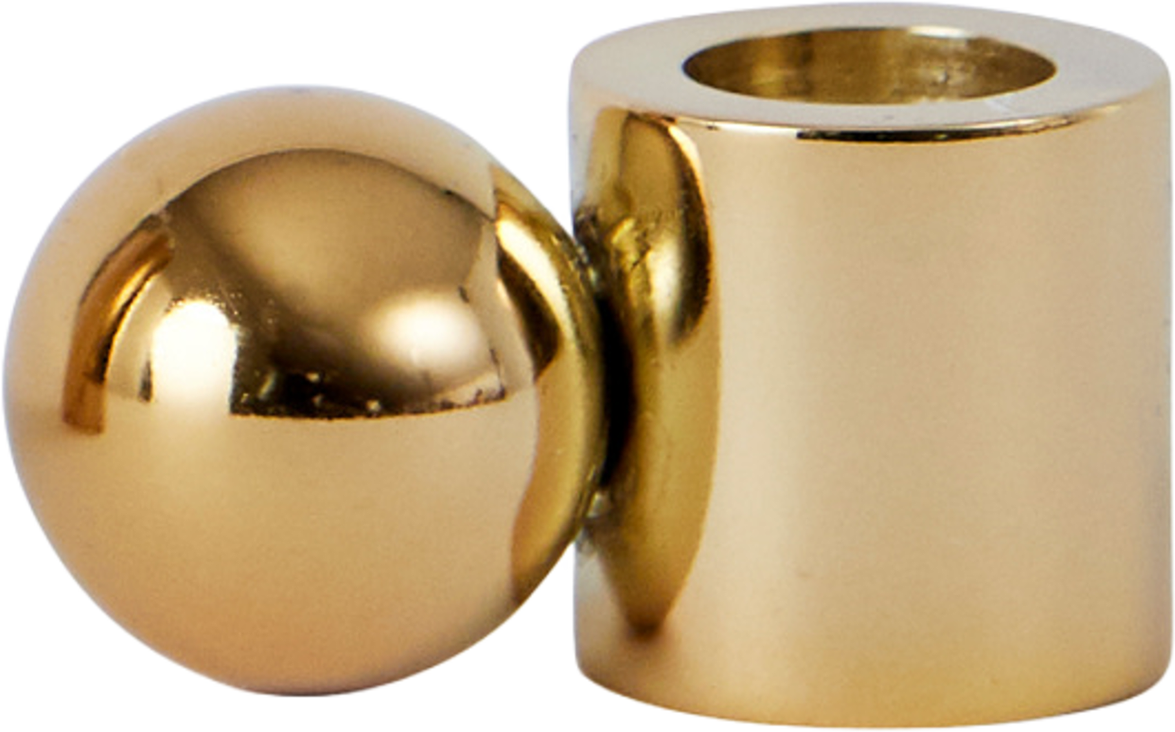 Palloa Candleholder - Low, från OYOY Living, i färgen brass. Klicka för att öppna bilden i stort format