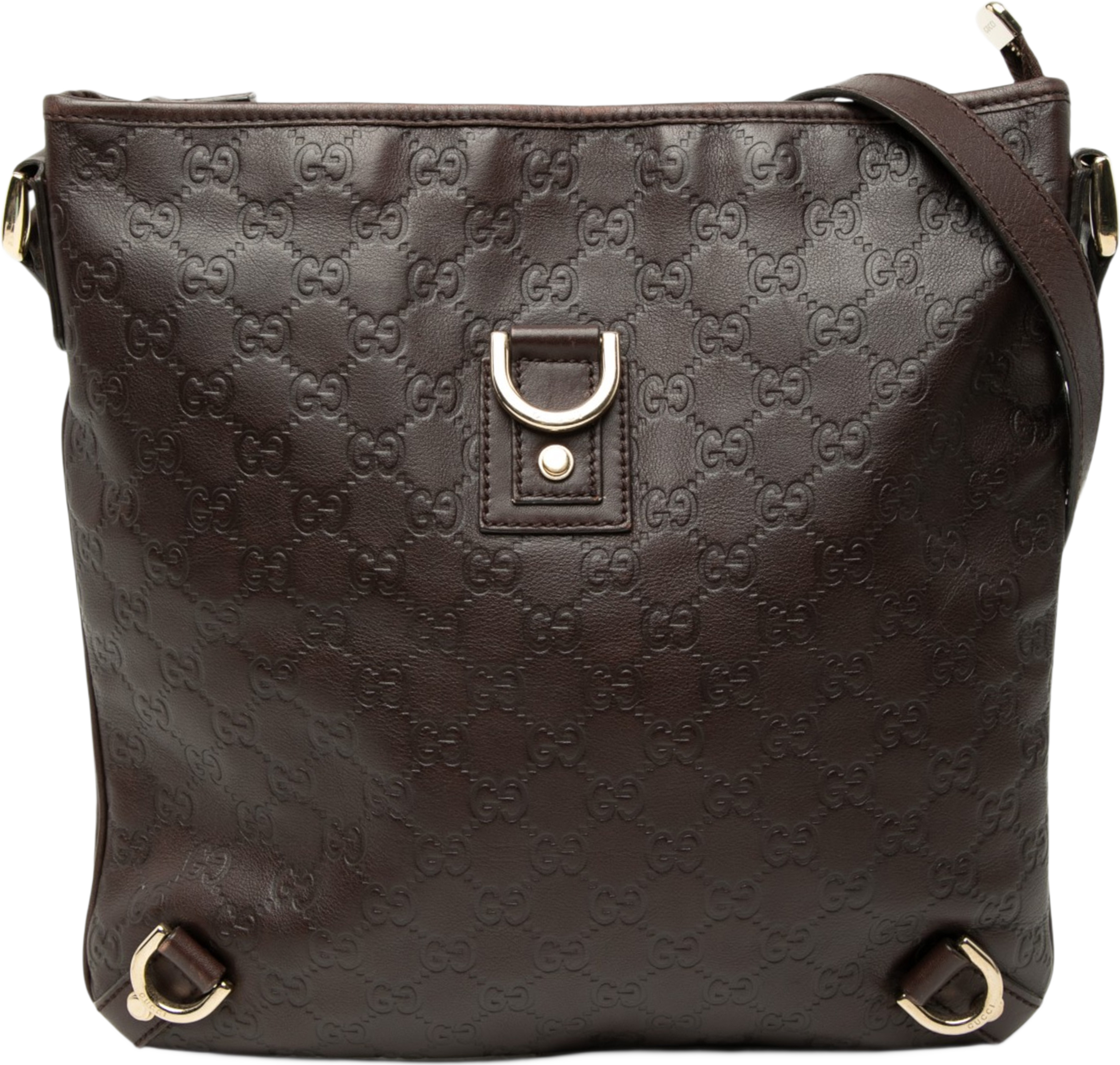 Gucci Guccissima Abbey D Ring Crossbody, från Luxclusif, i färgen brun. Klicka för att öppna bilden i stort format