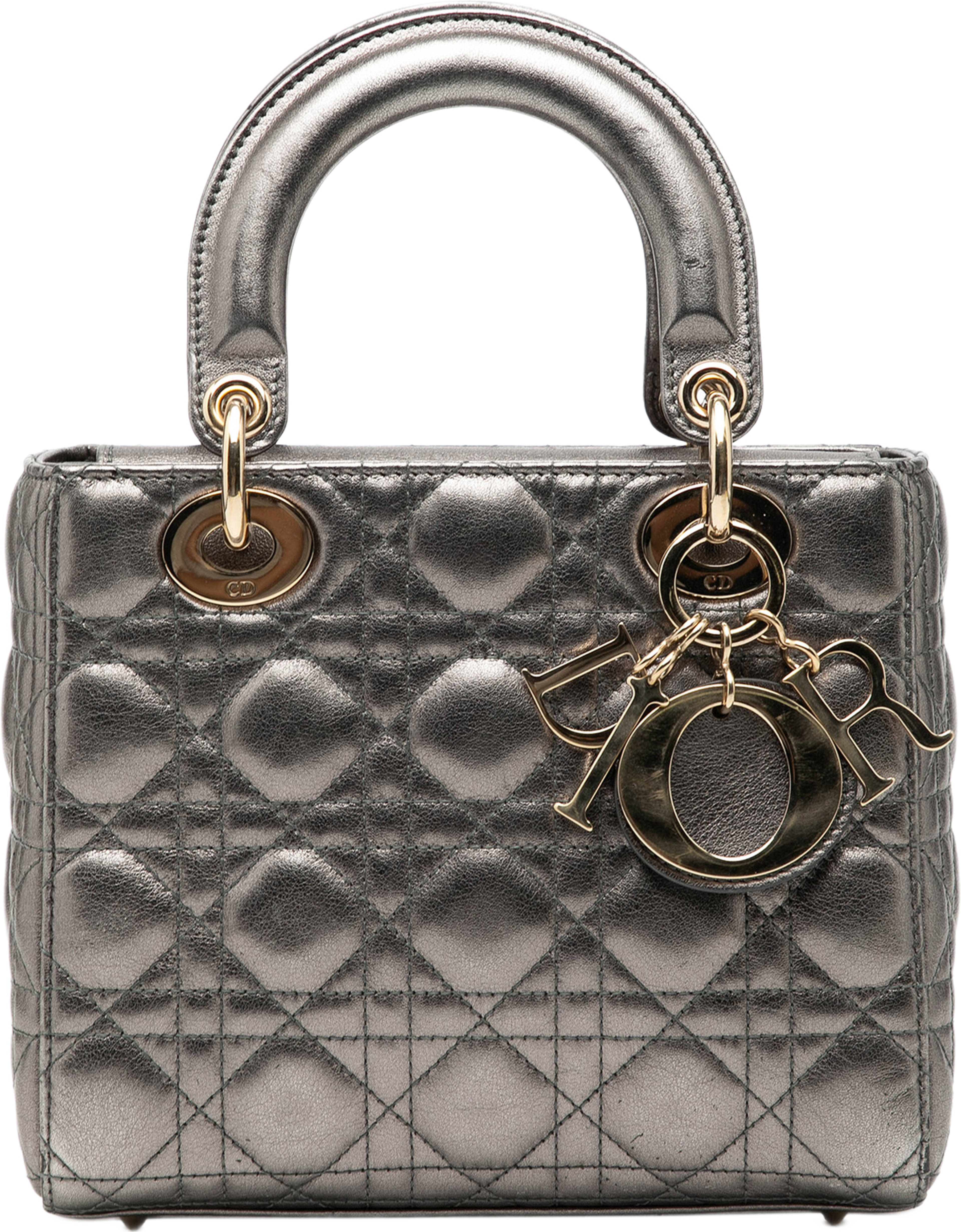 Dior Small Metallic Lambskin Cannage My Abcdior Lady Dior, från Luxclusif, i färgen gray. Klicka för att öppna bilden i stort format