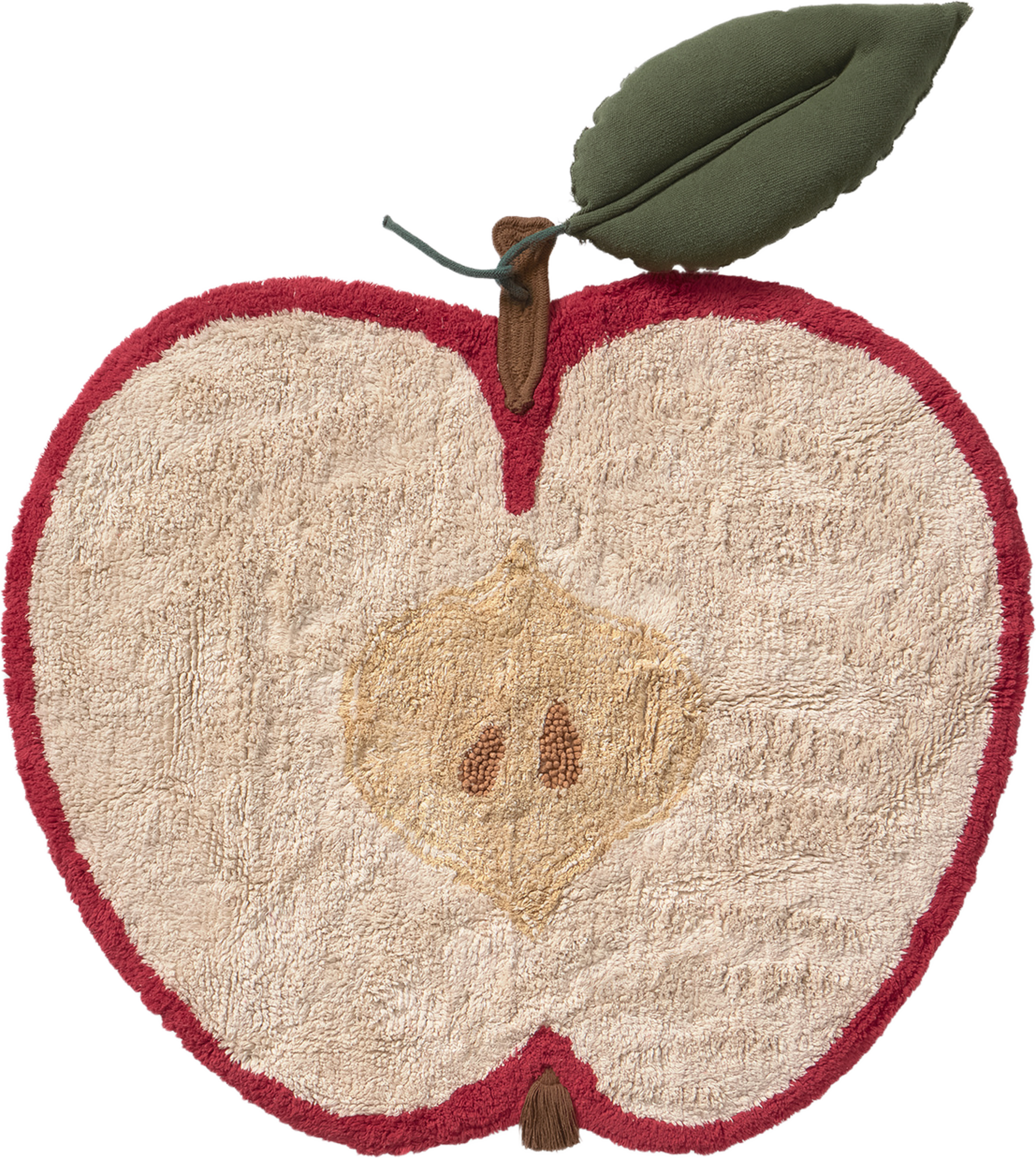 Tvättbar Matta Äpple, från LORENA CANALS, i färgen röd, natur, ljus honung, ankgrön, matcha, kastanj. Klicka för att öppna bilden i stort format