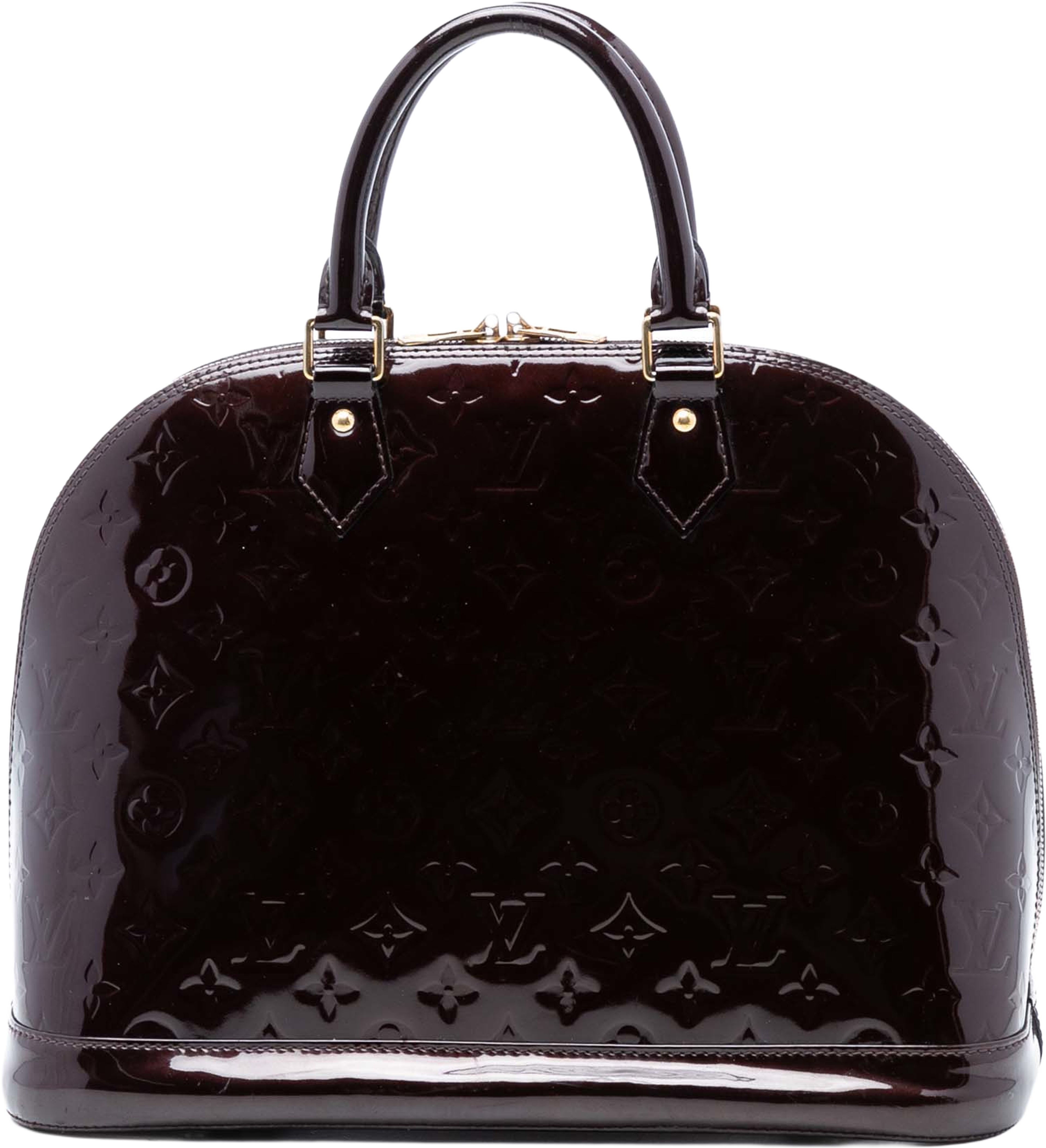 Louis Vuitton Monogram Vernis Alma Mm, från Luxclusif, i färgen burgundy. Klicka för att öppna bilden i stort format