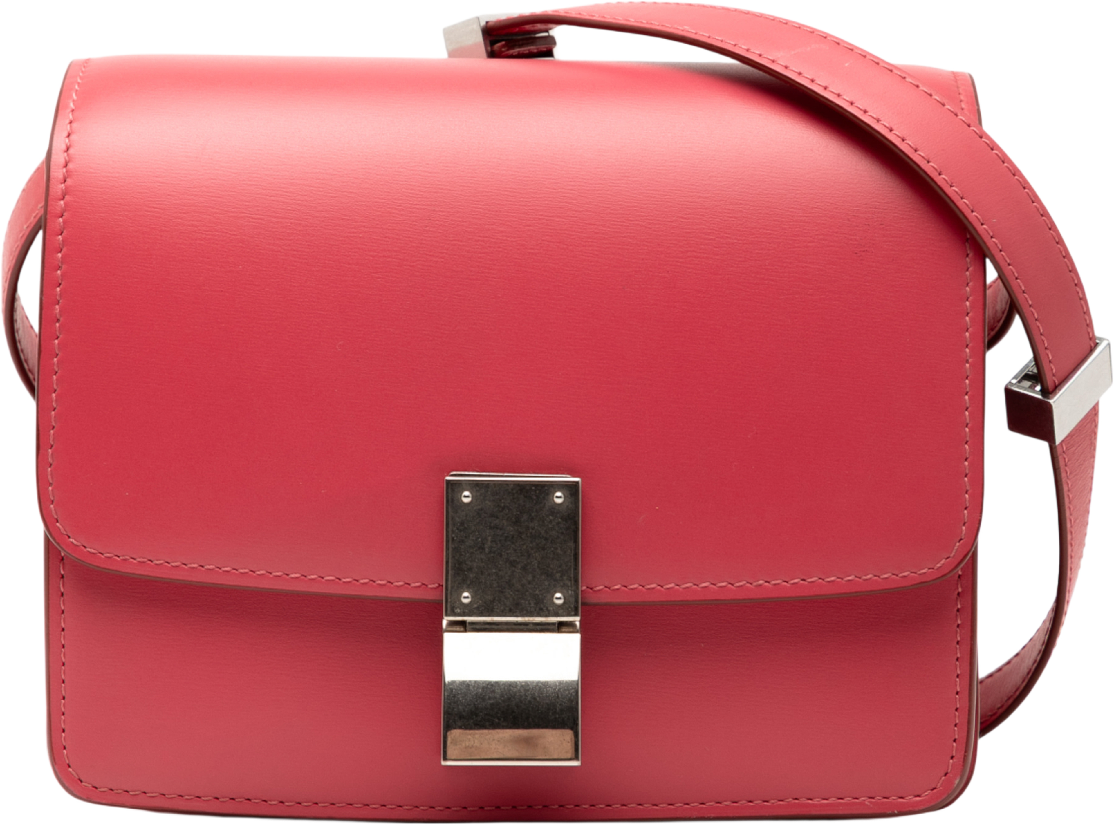 Celine Small Calfskin Classic Box, från Luxclusif, i färgen red. Klicka för att öppna bilden i stort format