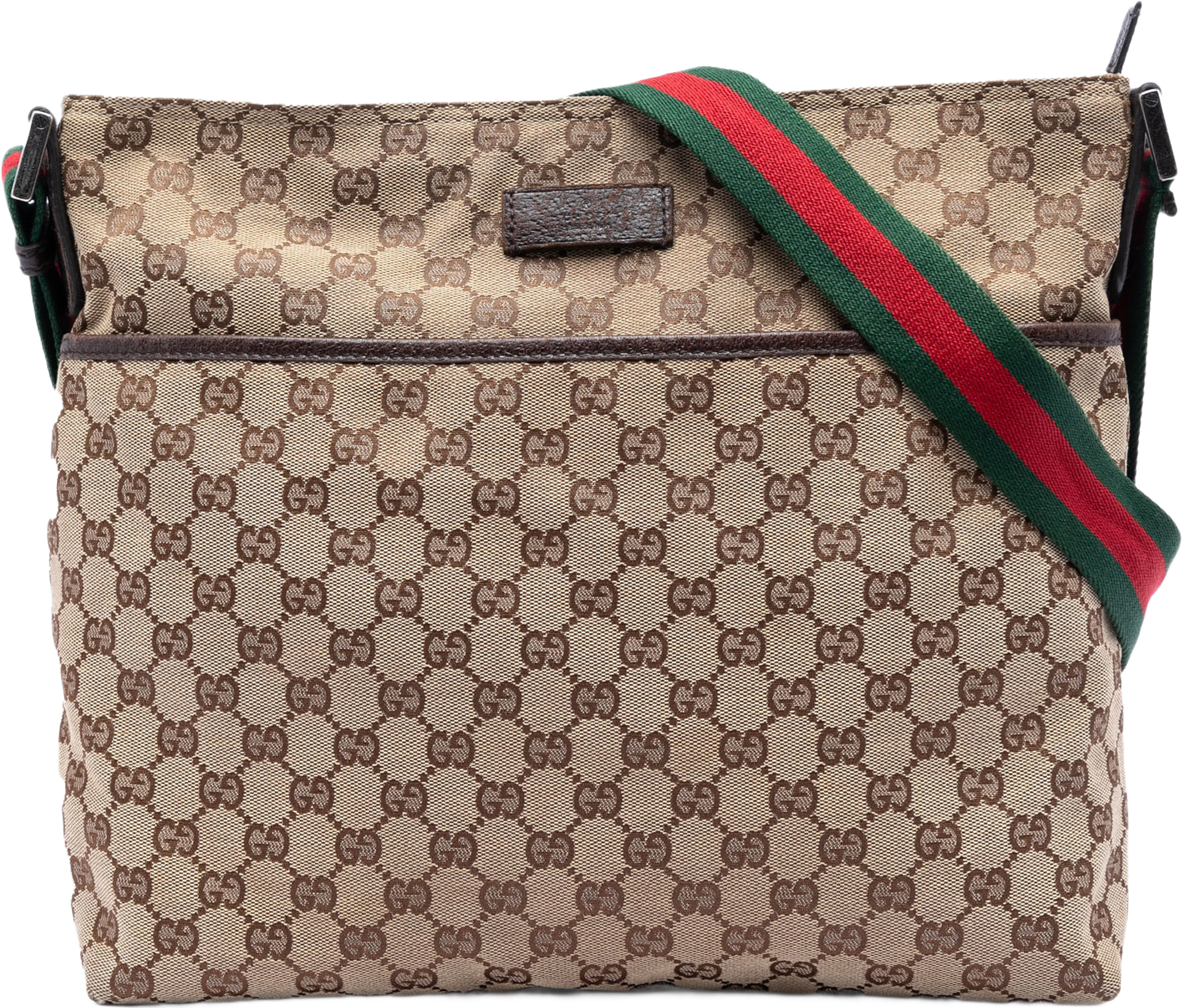 Gucci Gg Canvas Web Crossbody, från Luxclusif, i färgen beige. Klicka för att öppna bilden i stort format