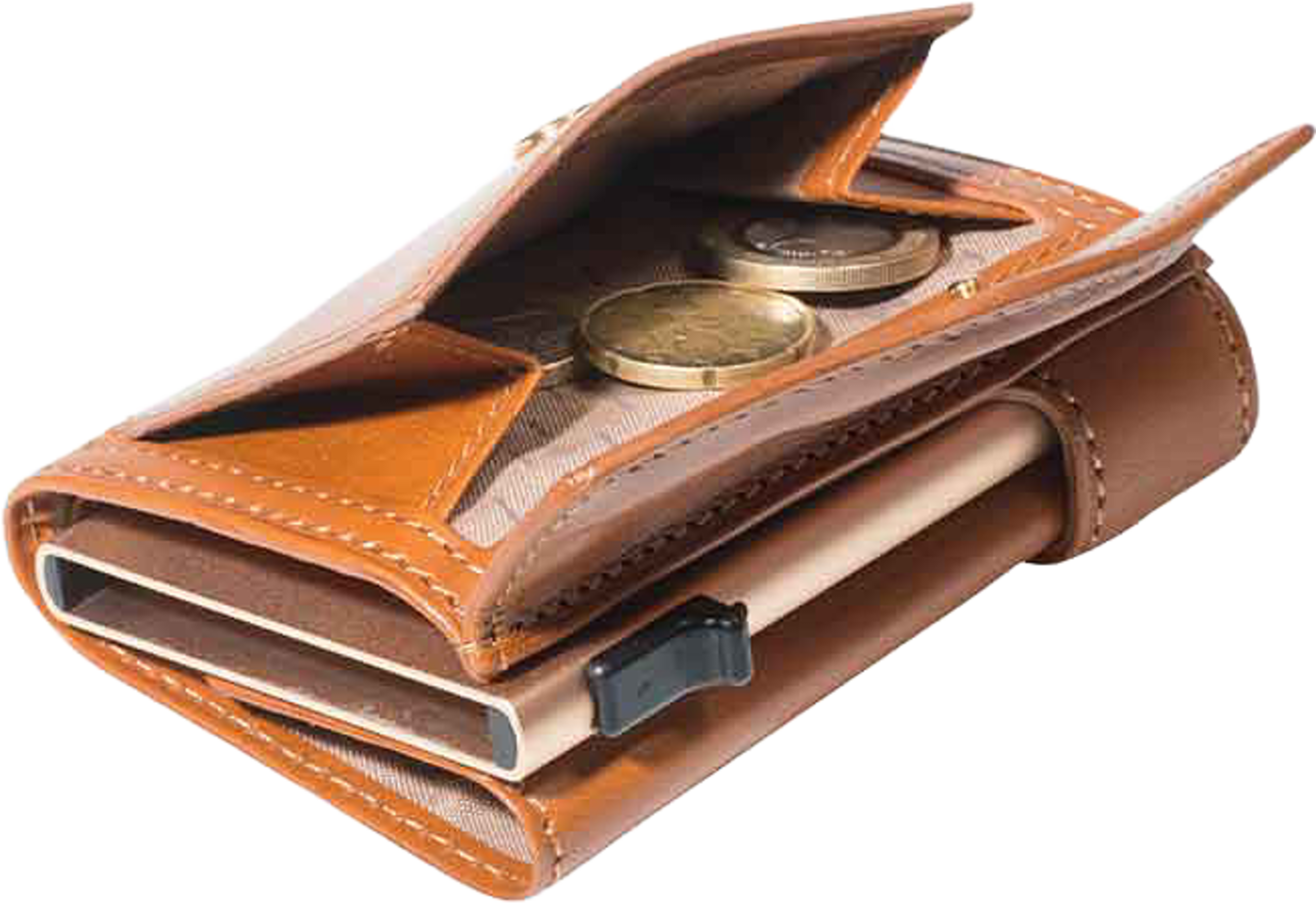 Furbo Card Wallet, från Tony Perotti, i färgen Cognac. Klicka för att öppna bilden i stort format