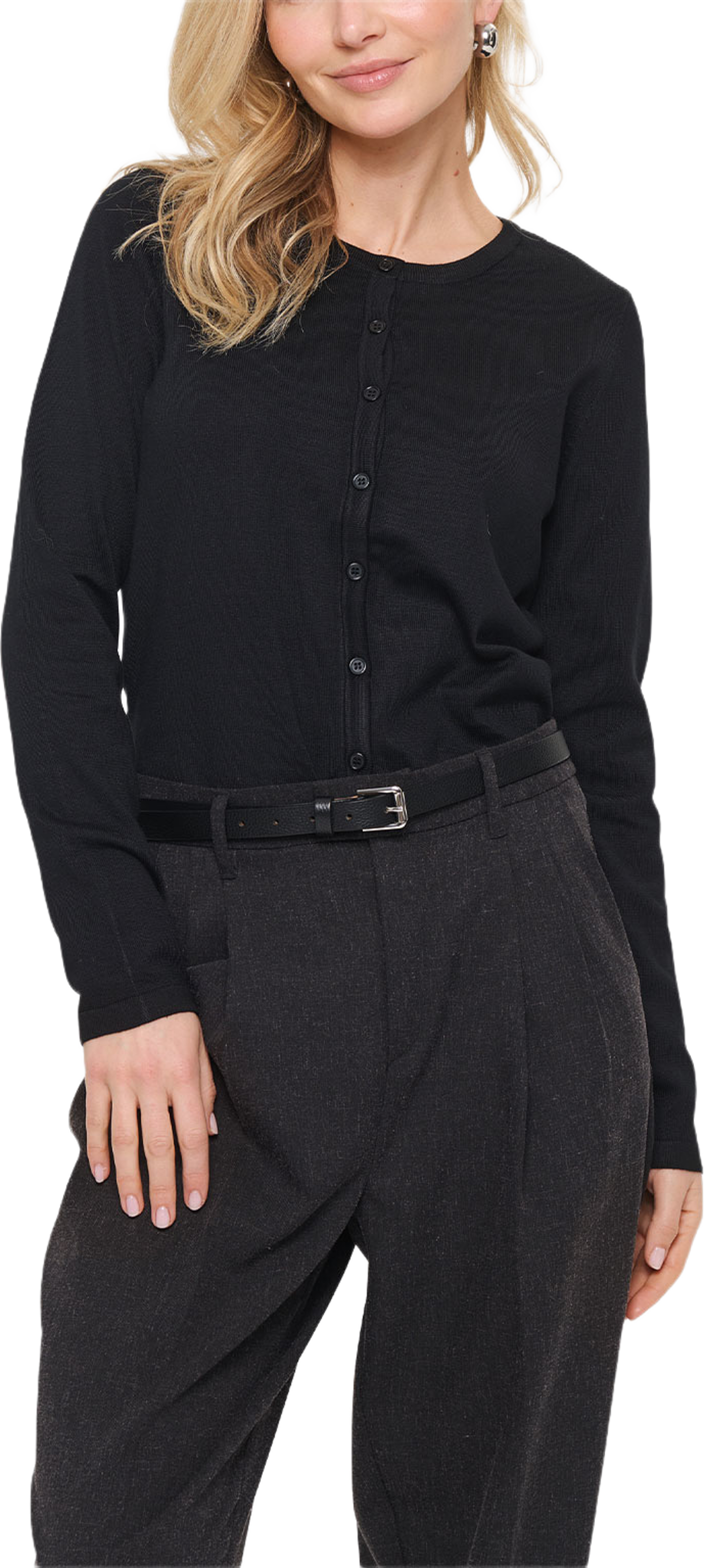 MilaSZ Cardigan, från Saint Tropez, i färgen Black. Klicka för att öppna bilden i stort format