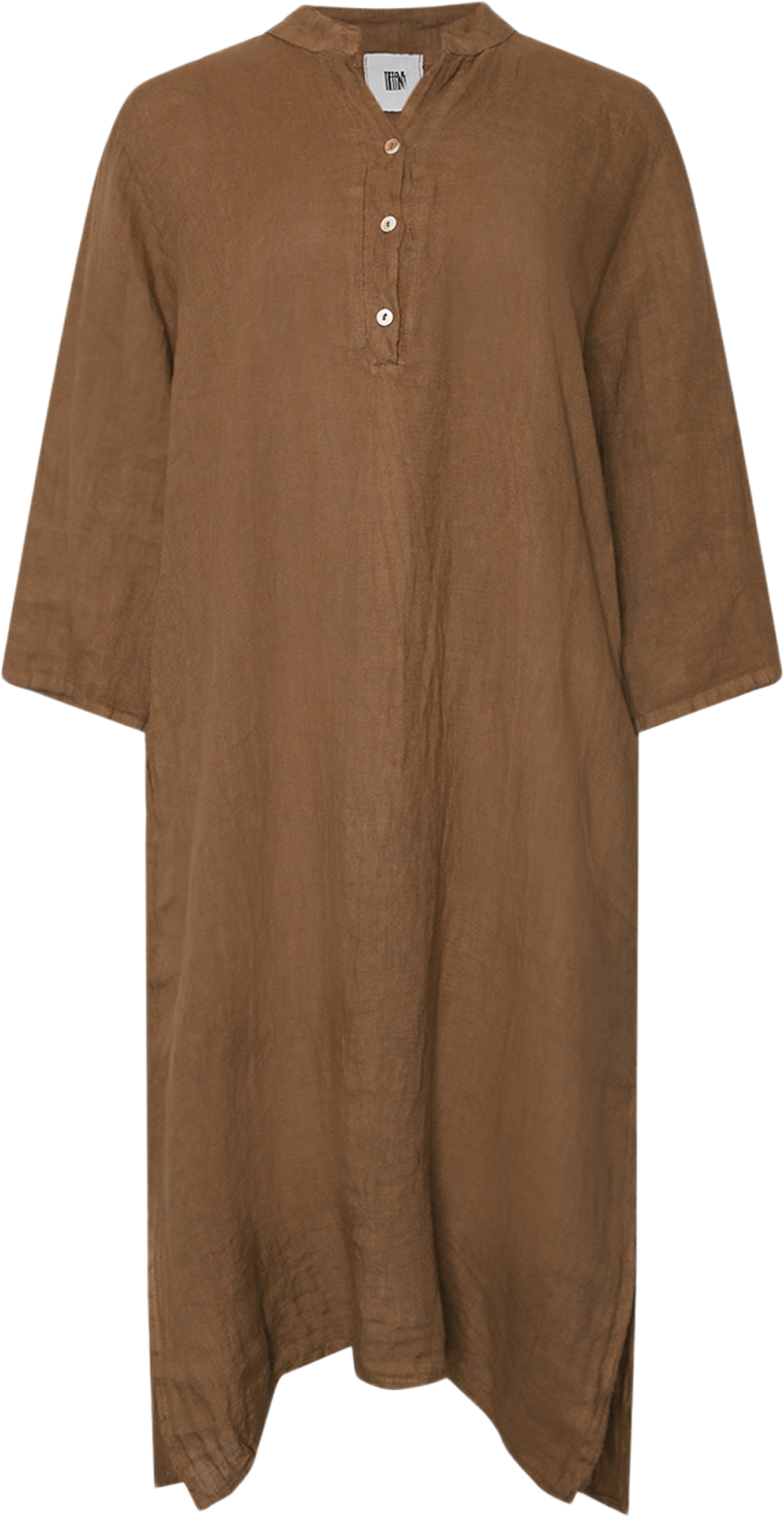 18970p,  Long Shirt Dress With Pocket, Linen - Light Brown, från Tiffany, i färgen light brown. Klicka för att öppna bilden i stort format