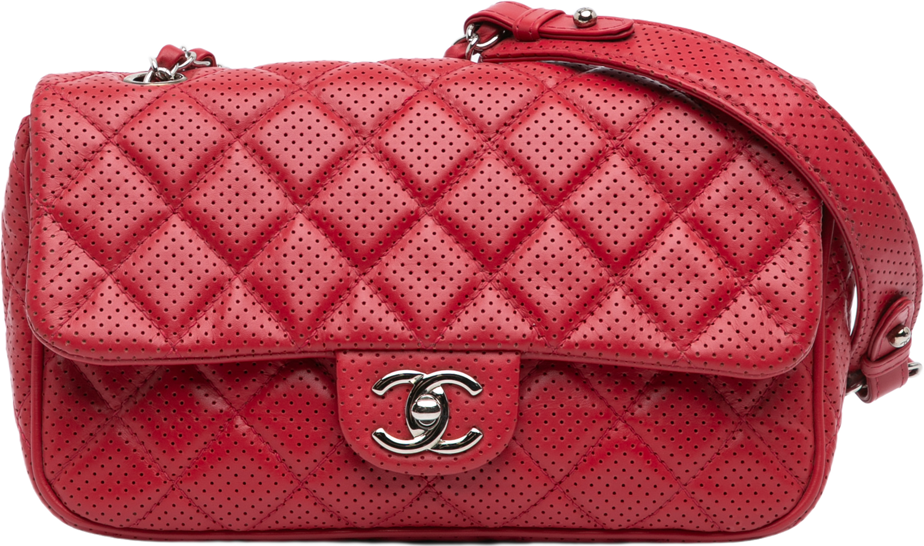 Chanel Medium Perforated Lambskin Punch Flap