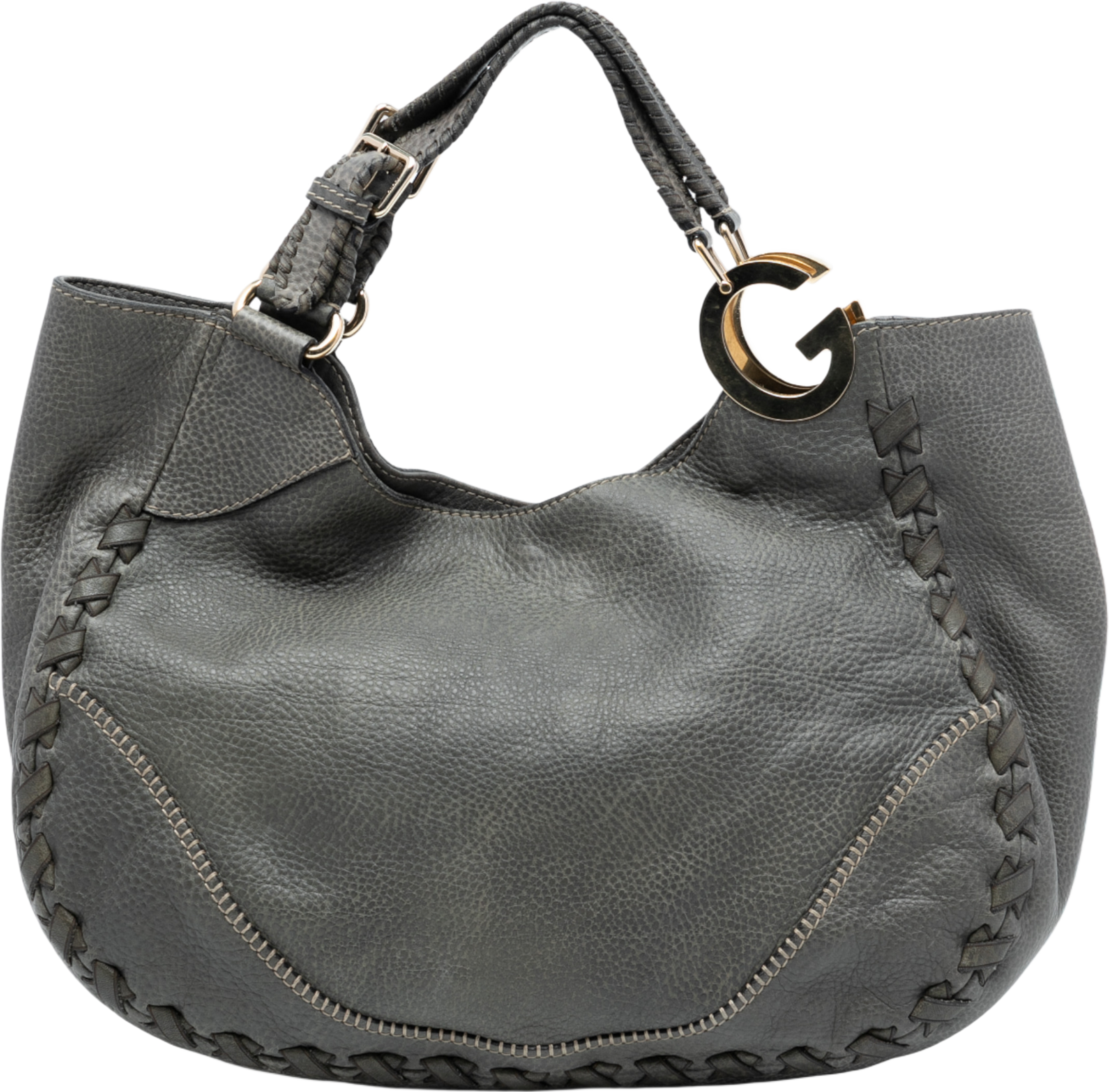 Gucci Leather Charlotte Tote, från Luxclusif, i färgen gray. Klicka för att öppna bilden i stort format