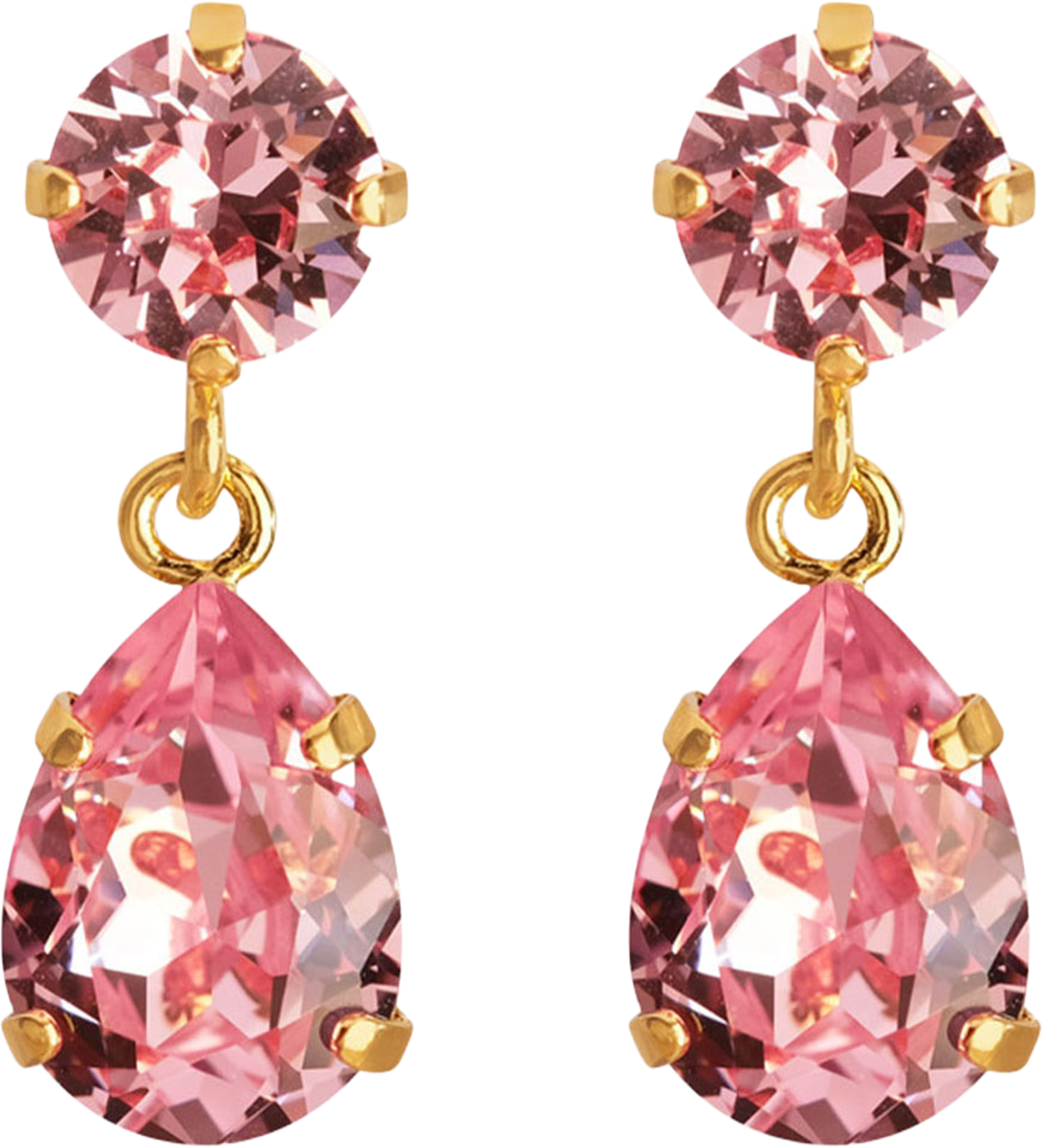 Mini Drop Earrings Light Rose, från Caroline Svedbom, i färgen Light Rose/Gold. Klicka för att öppna bilden i stort format