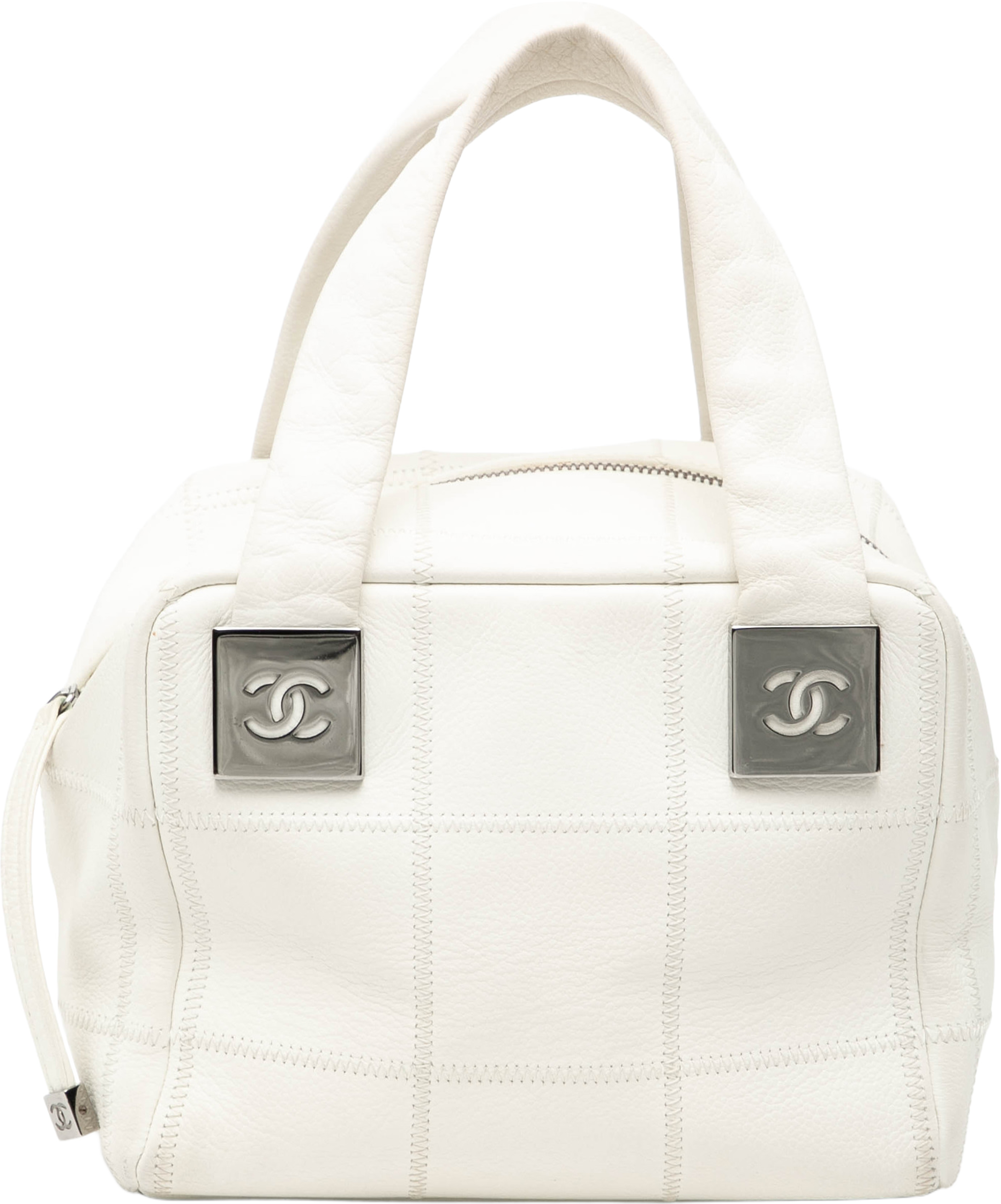 Chanel Mini Caviar Choco Bar Handbag, från Luxclusif, i färgen ivory. Klicka för att öppna bilden i stort format