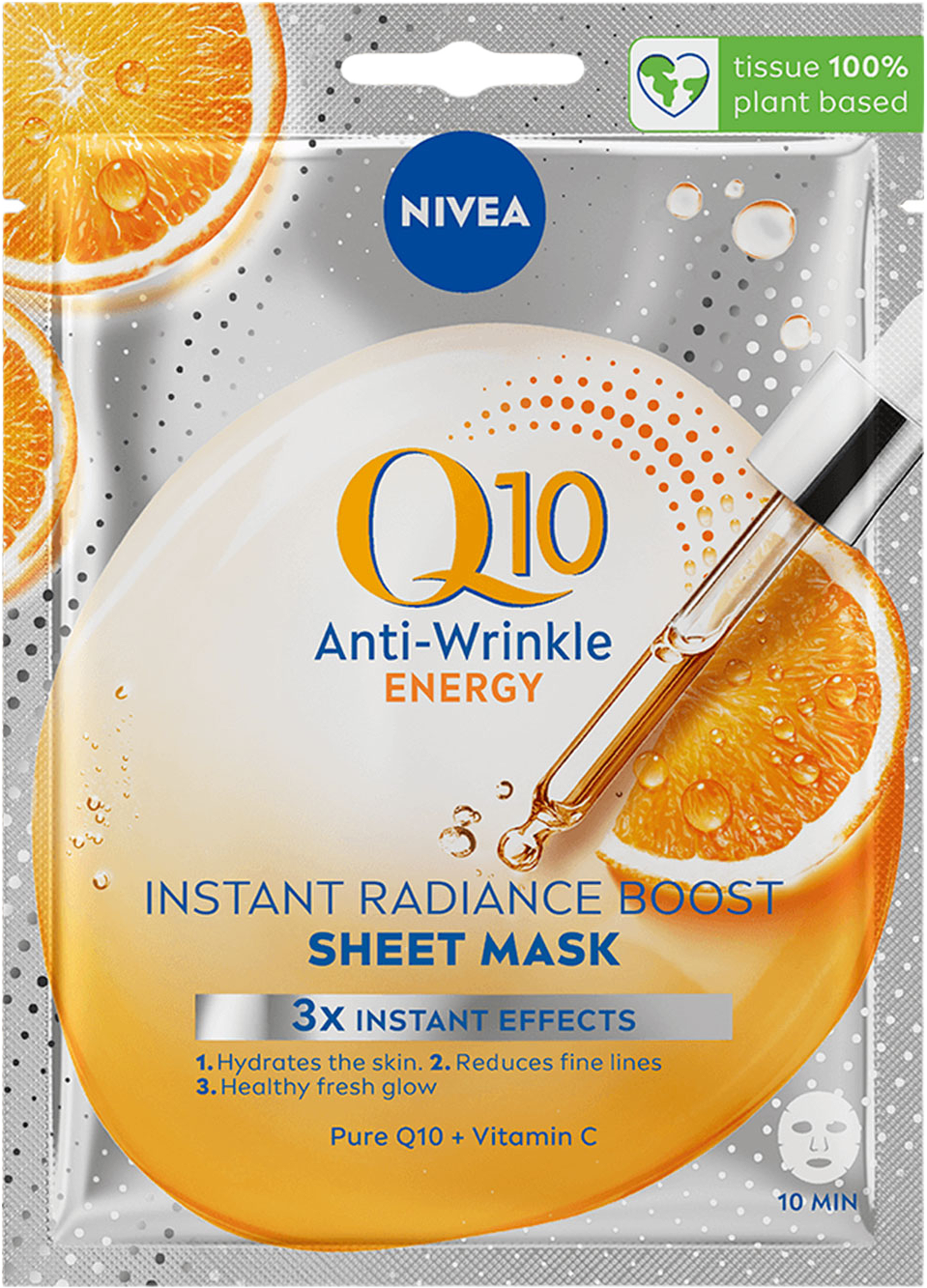 Ansiktsmask NIVEA Q10 Energy Sheet Mask 1 st NIVEA