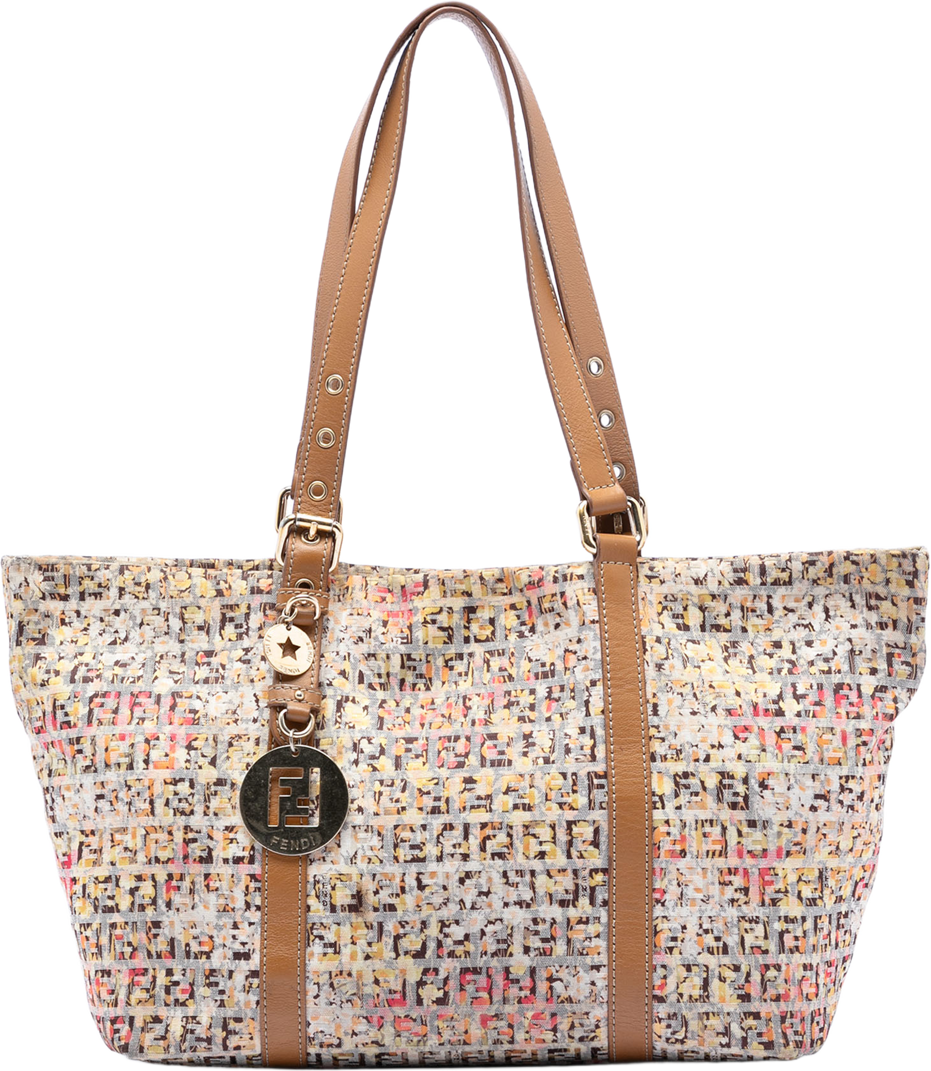 Fendi Zucchino Canvas Floral Superstar Tote, från Luxclusif, i färgen pink. Klicka för att öppna bilden i stort format