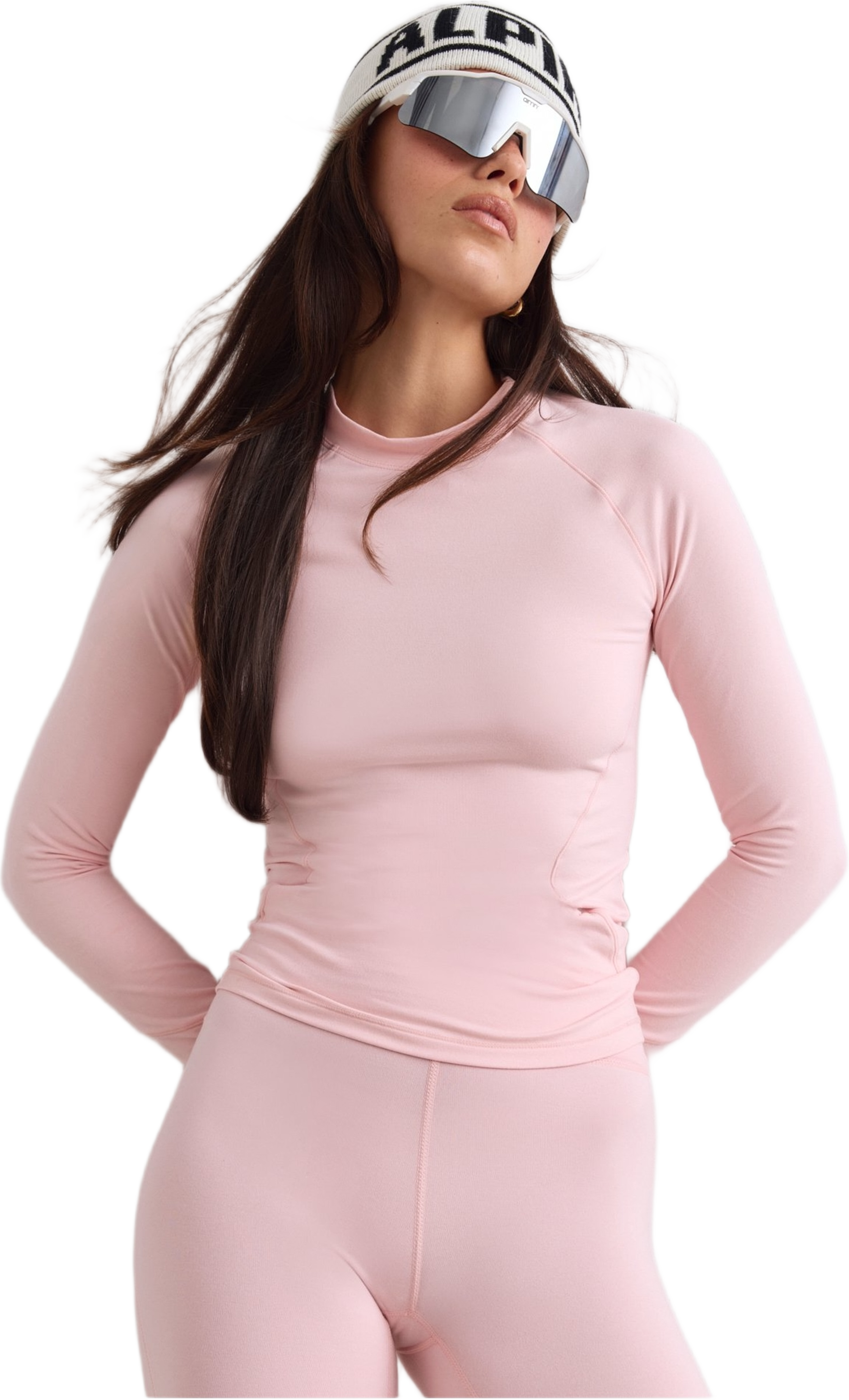 Baselayer Long Sleeve Top, från aim'n, i färgen pink frost. Klicka för att öppna bilden i stort format