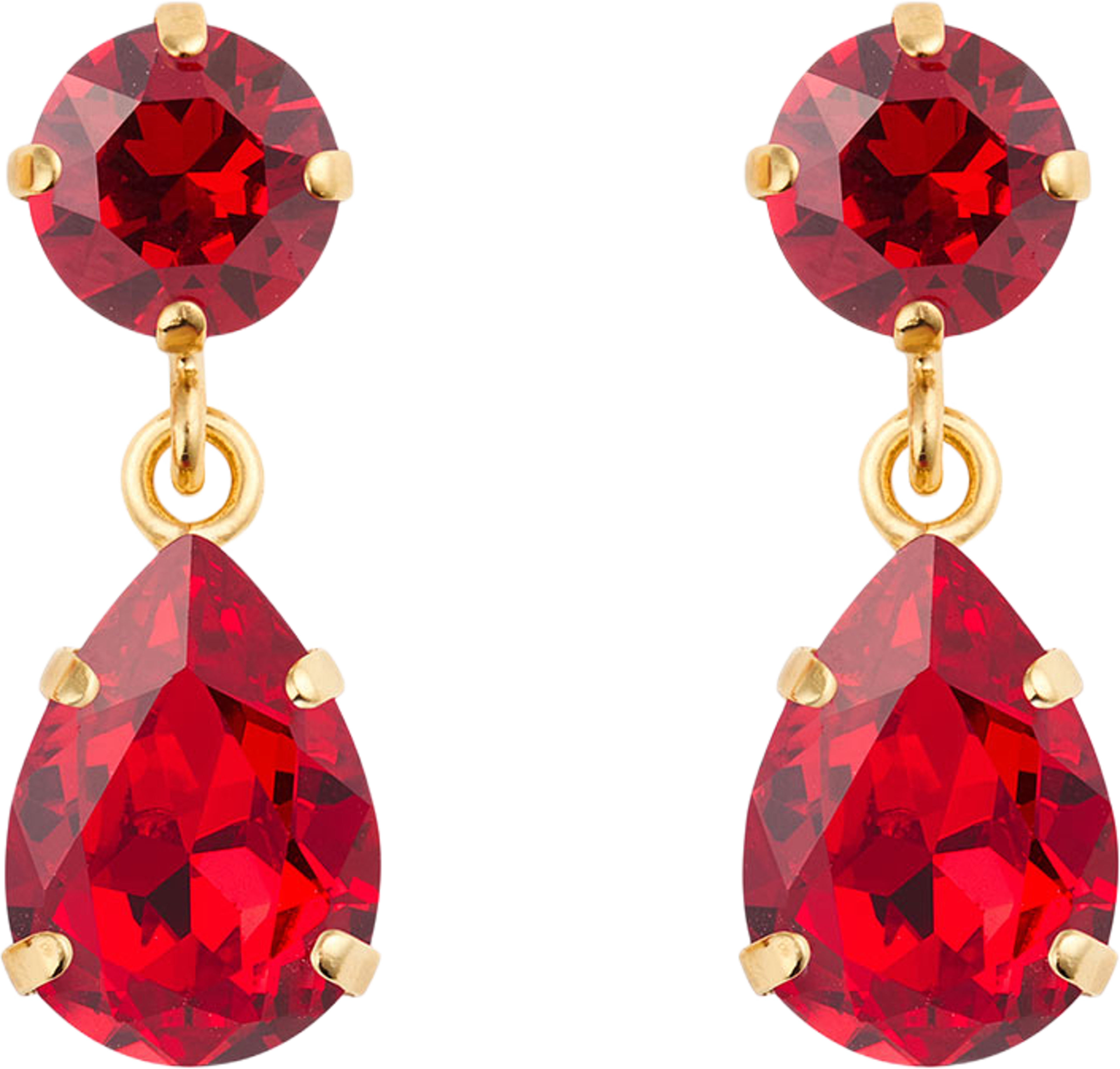Mini Drop Earring Scarlet, från Caroline Svedbom, i färgen Scarlet Gold. Klicka för att öppna bilden i stort format