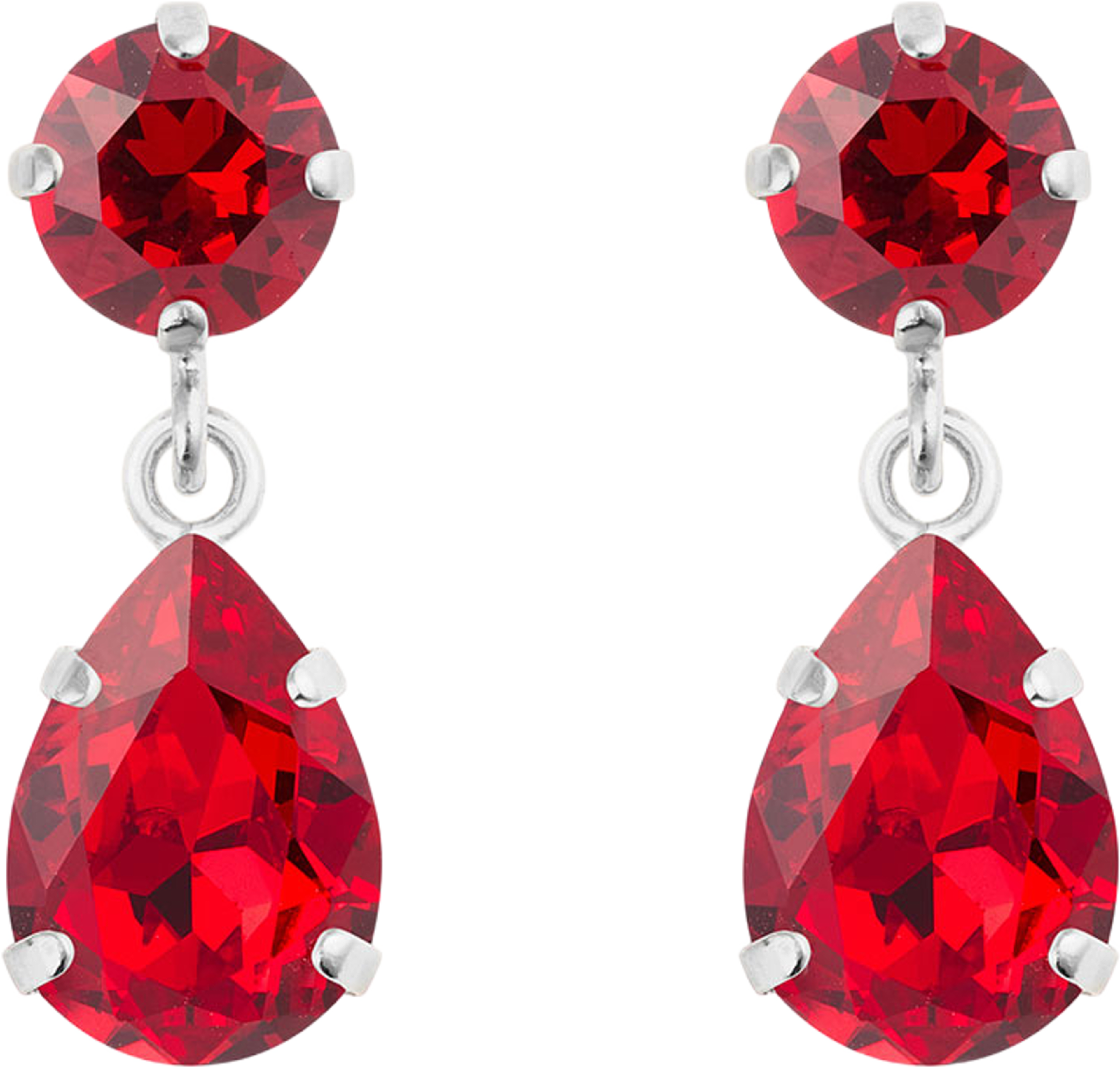 Mini Drop Earring Scarlet, från Caroline Svedbom, i färgen Scarlet Rhodium. Klicka för att öppna bilden i stort format