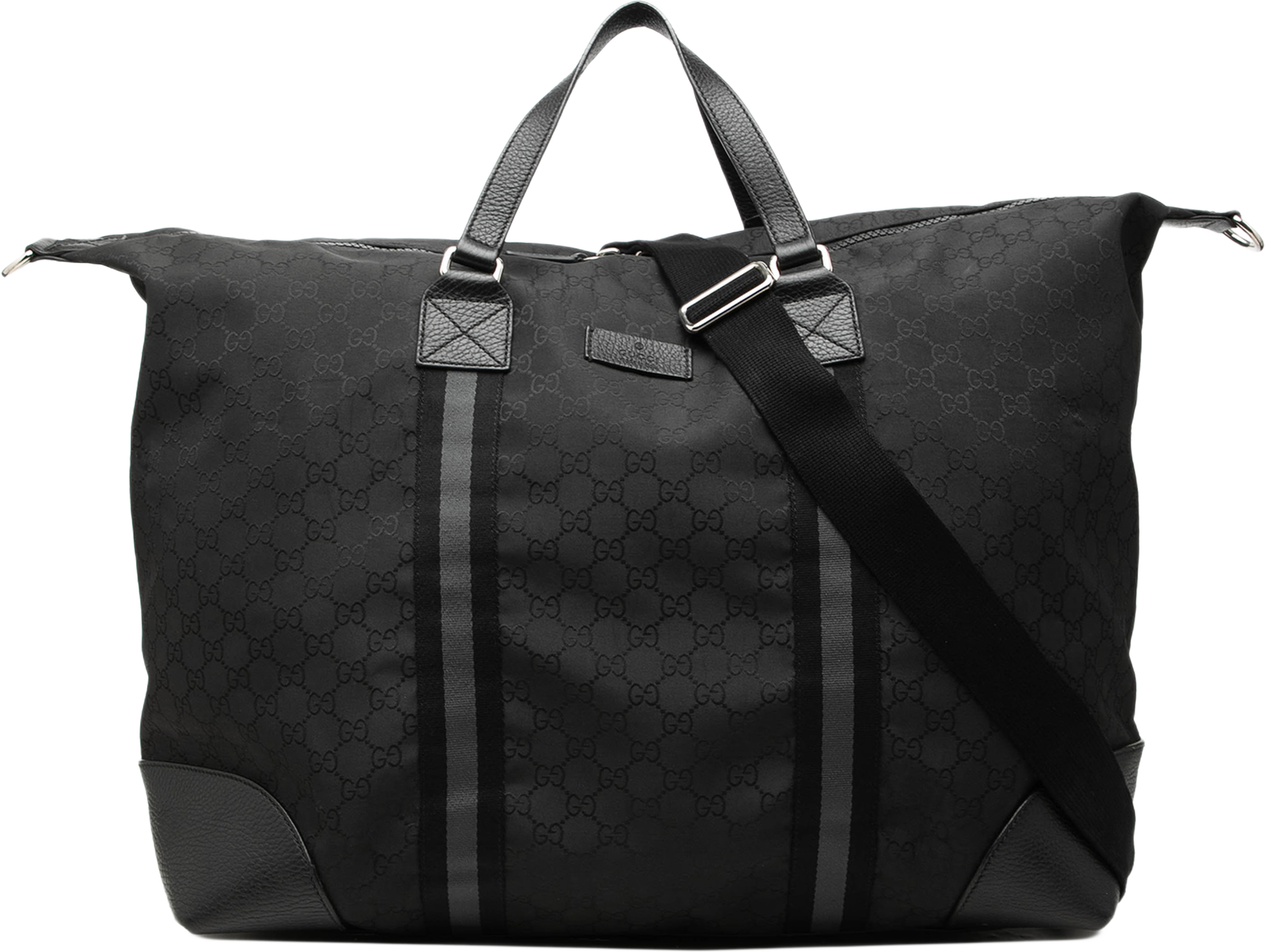 Gucci Xl Gg Nylon Web Duffle Bag, från Luxclusif, i färgen svart. Klicka för att öppna bilden i stort format